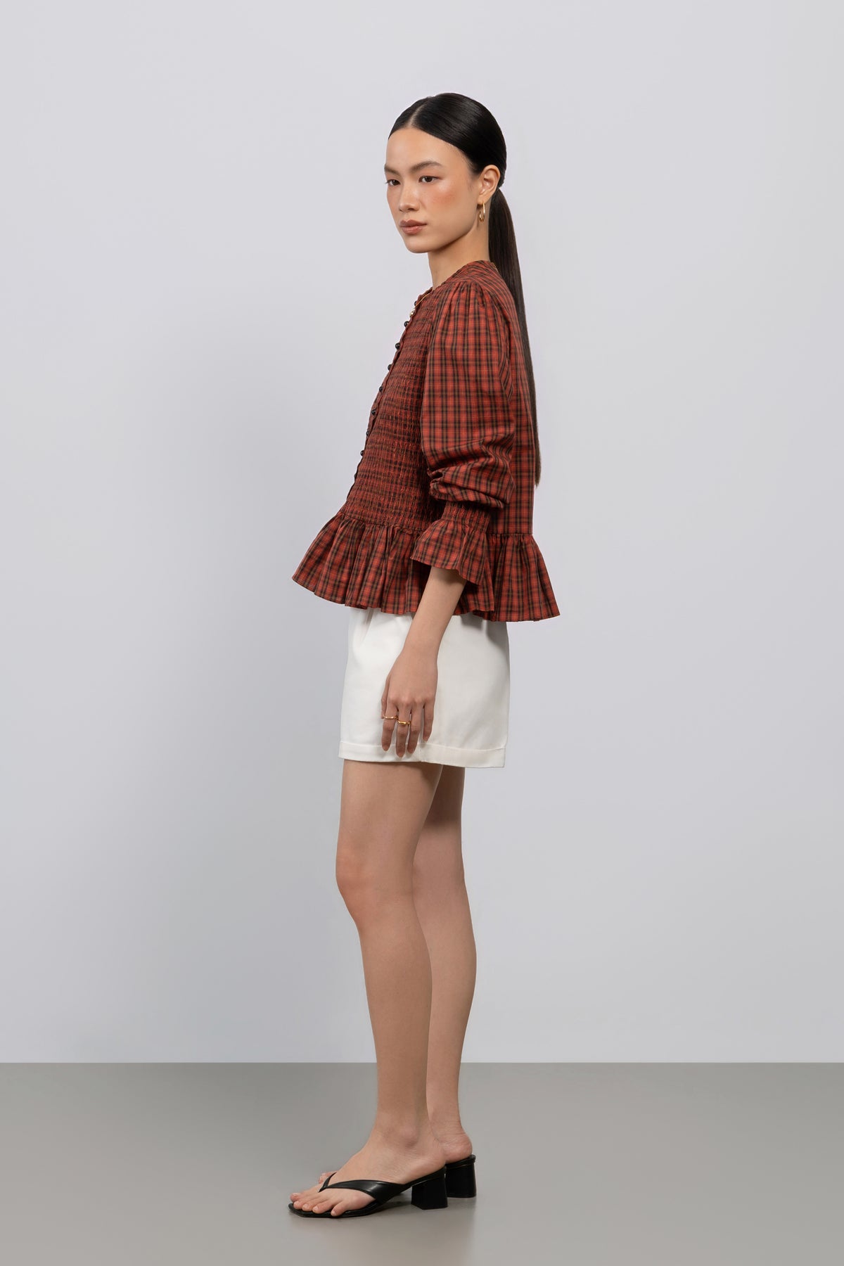 Edith Top – Smocked Peplum Blouse
