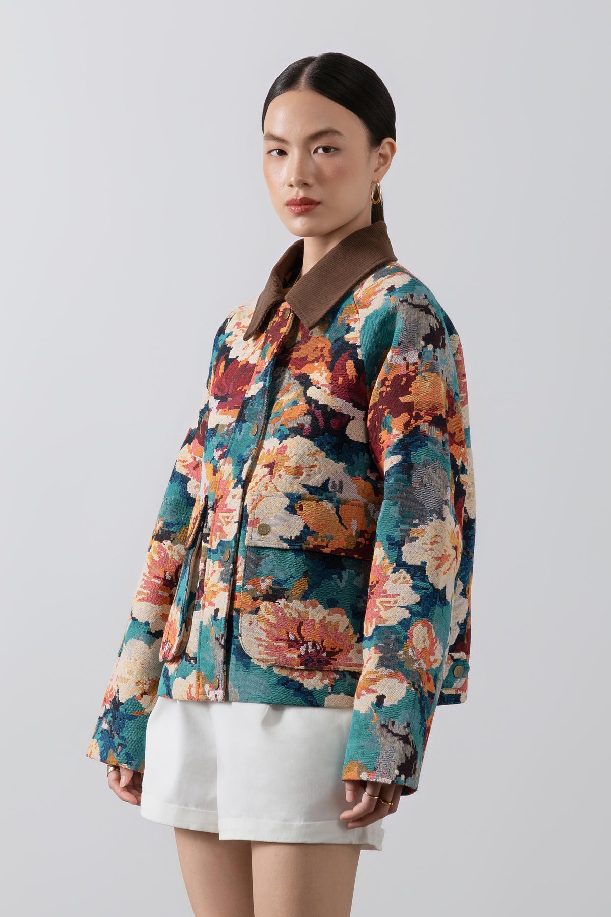 Monet Jacket – Abstract Floral Jacquard