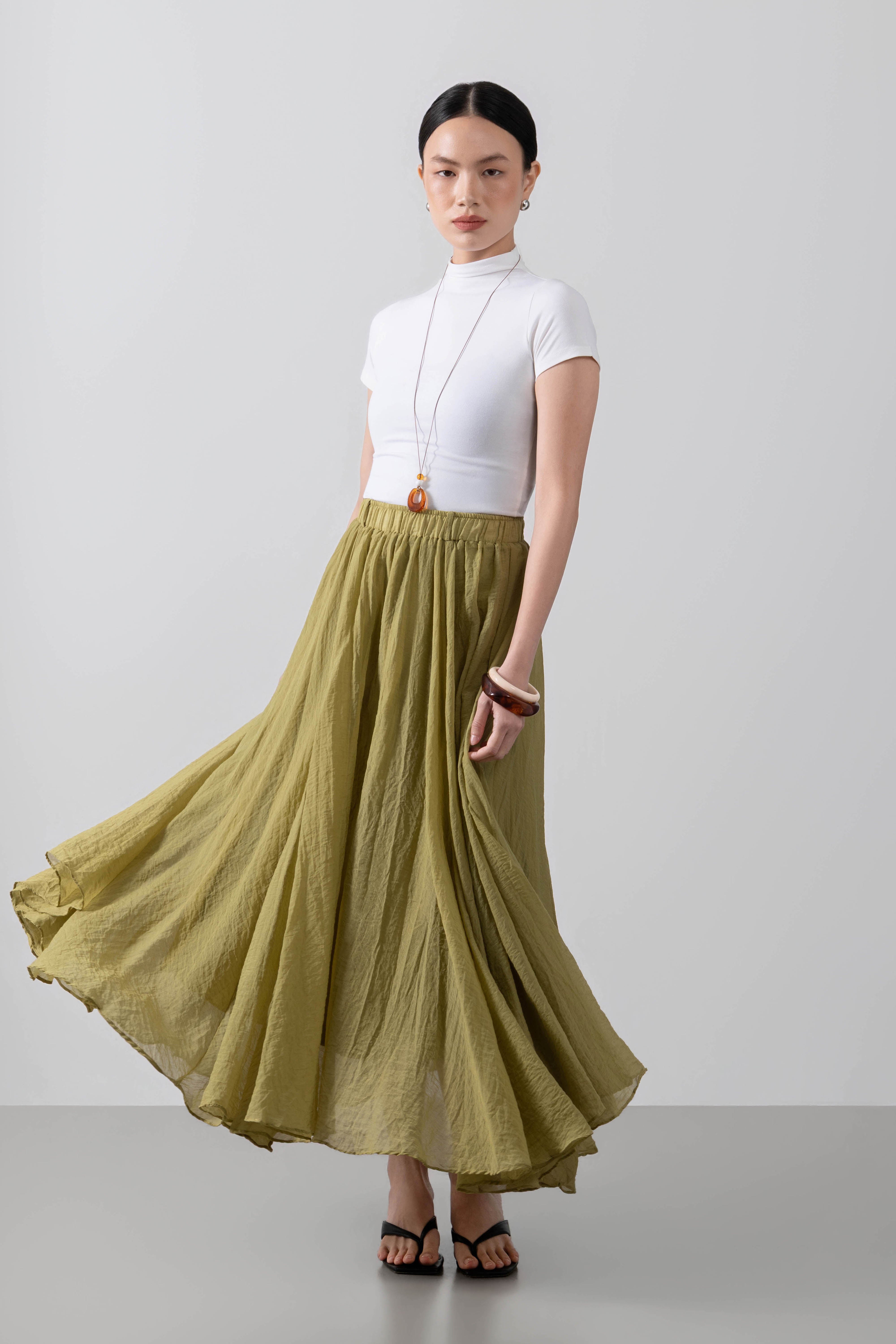 Alara Skirt – Crinkle Maxi Skirt