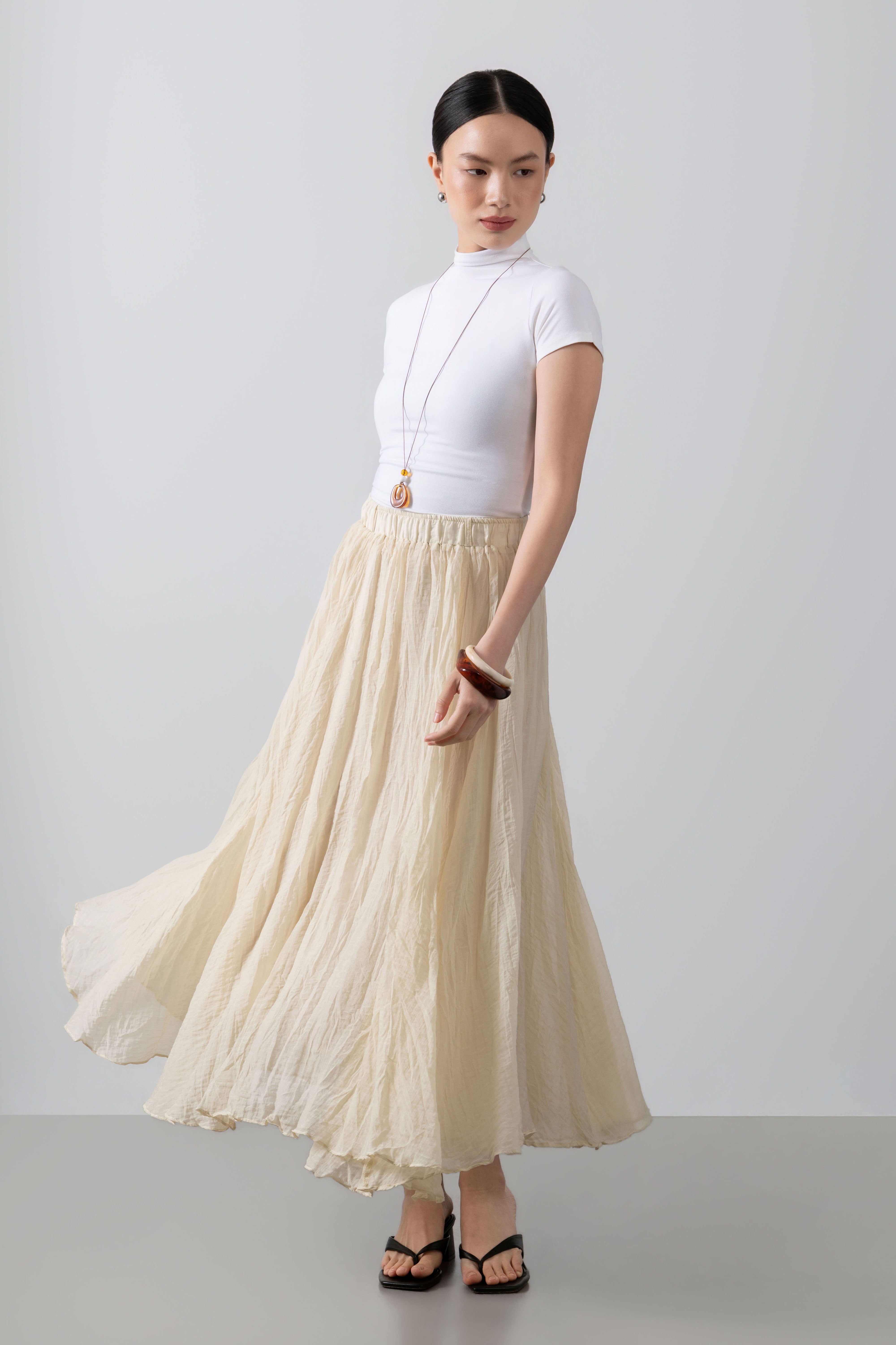 Alara Skirt – Crinkle Maxi Skirt
