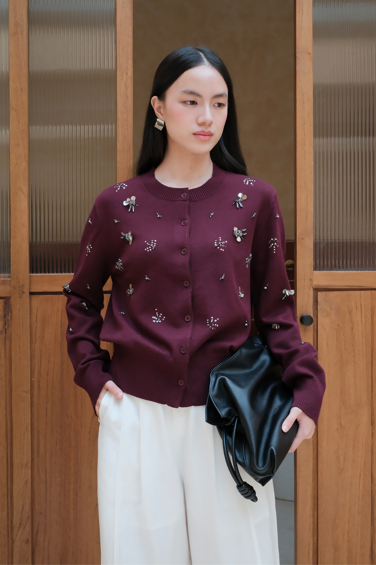 Vivienne Beads Cardy - Premium Beaded Knit Cardigan
