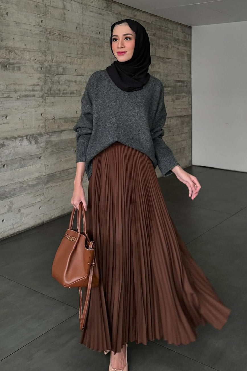 Atala Basic Skirt - Rok Plisket Maxi Polos