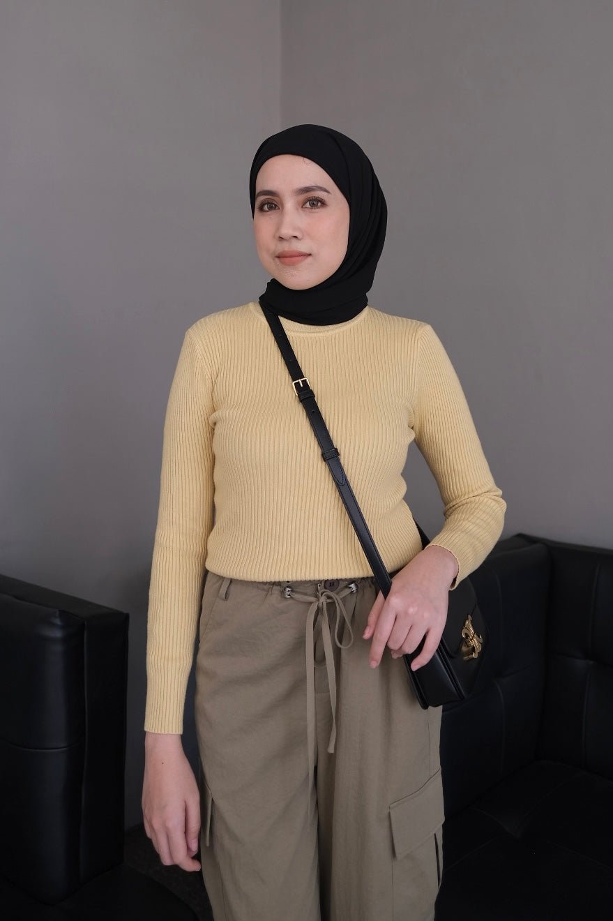 Inner Knit Plain - Dalaman Atasan Wanita Bahan Rajut