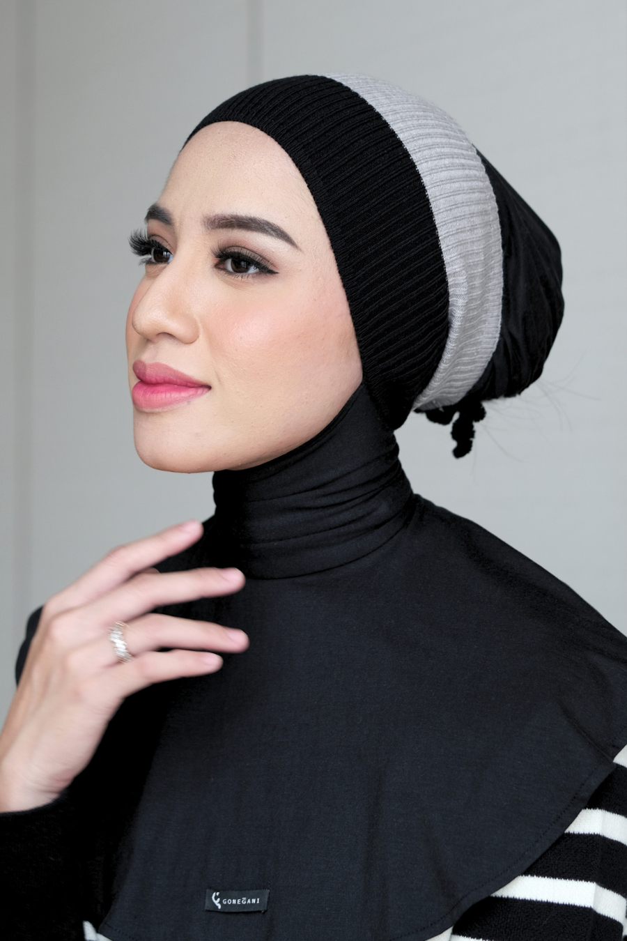 Bandana Rajut - Bandana Bahan Knit Wanita Dua Warna