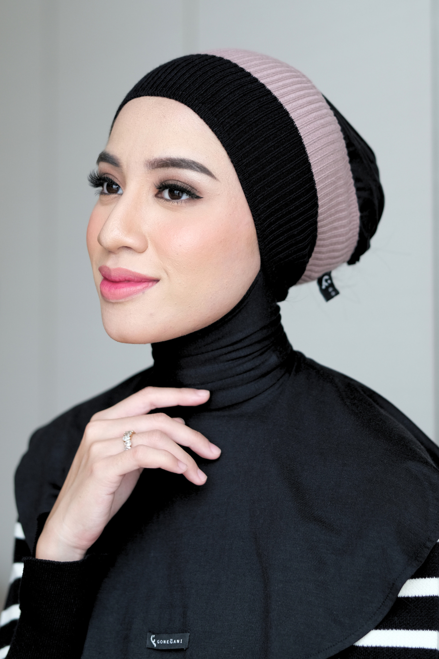 Bandana Rajut - Bandana Bahan Knit Wanita Dua Warna