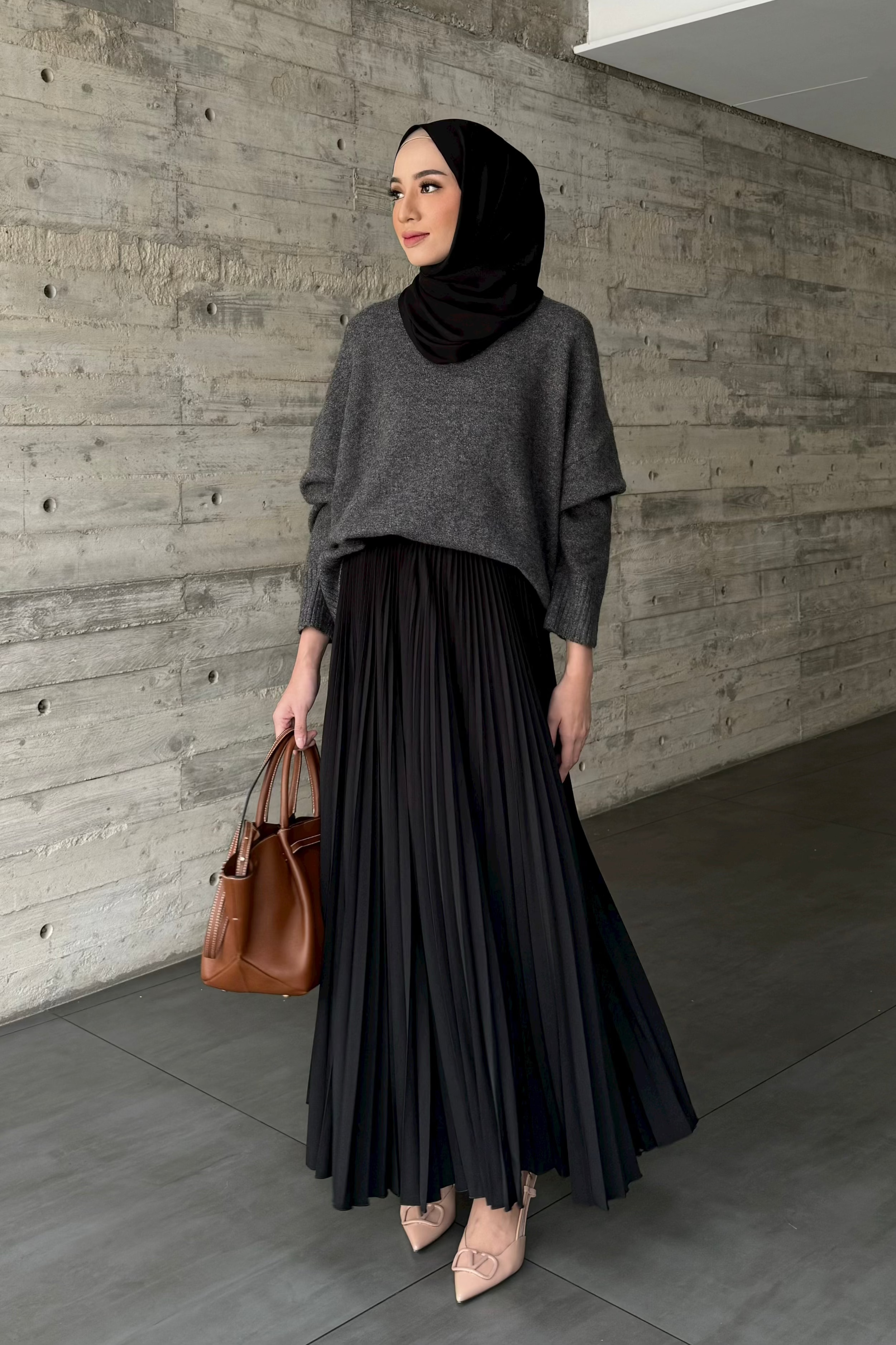 Atala Basic Skirt - Rok Plisket Maxi Polos