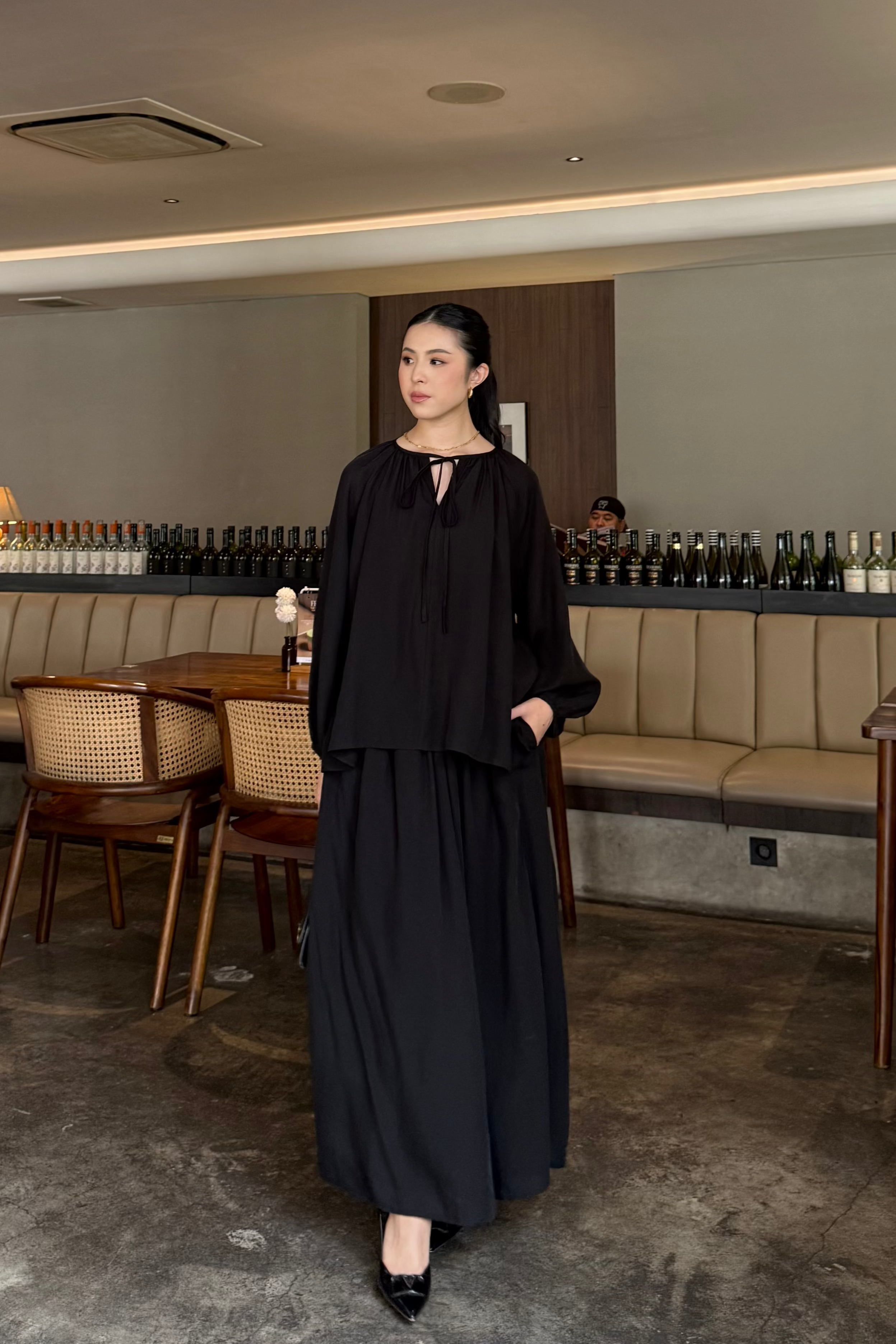 Shojo Set - Setelan Atasan Bawahan Elegan Wanita Bahan Tancel