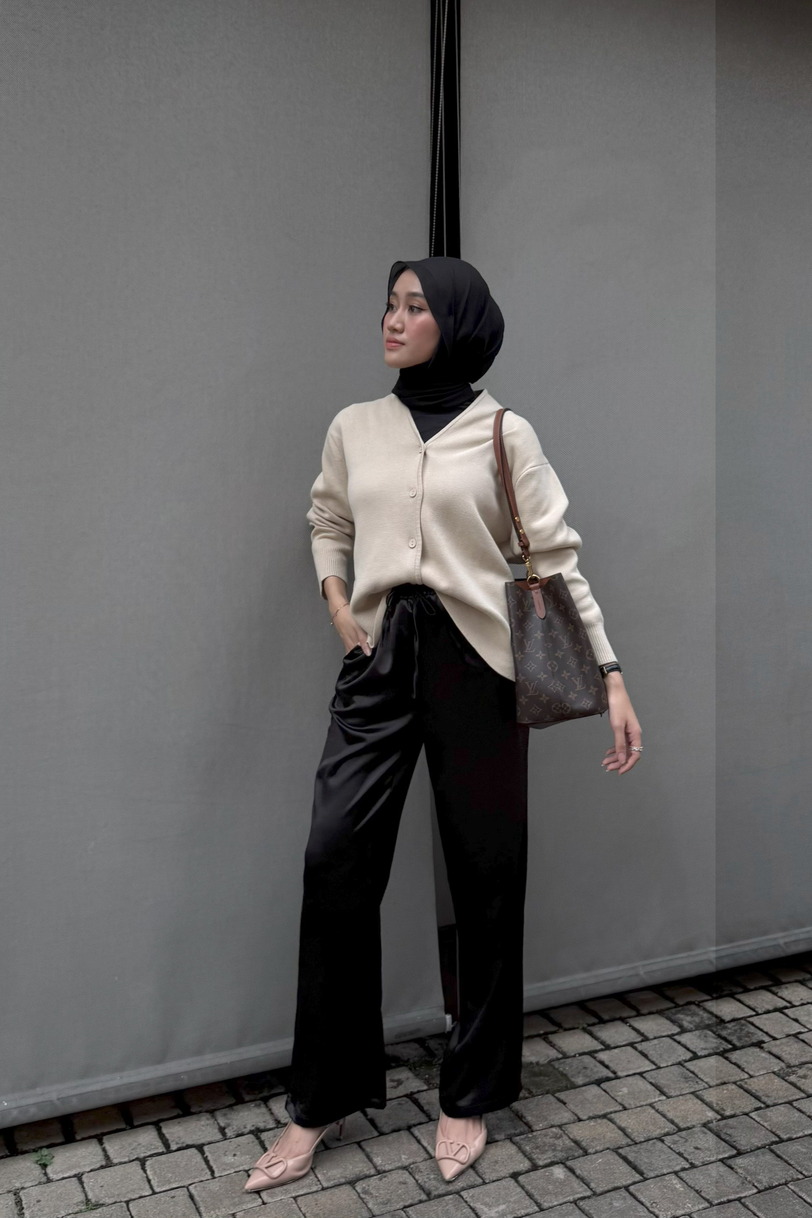 Straight Saten Pants - Bawahan Wanita Bahan Saten Premium Import
