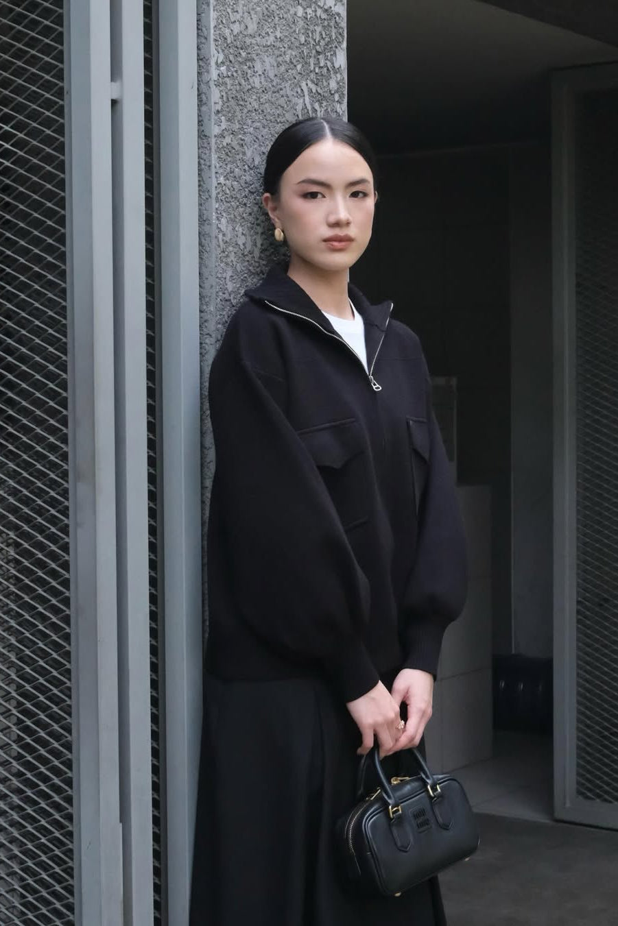 Milano Knit Blouson - Jaket Knit Wanita Premium Tebal Gaya Smart Casual
