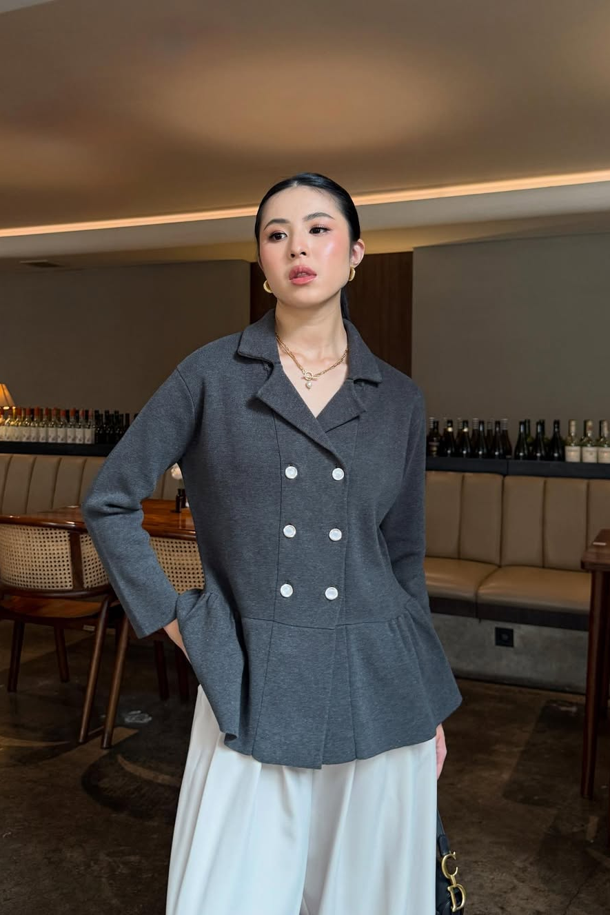 Blazer Knit - Blazer Wanita Timeless Bahan Cotton Knit