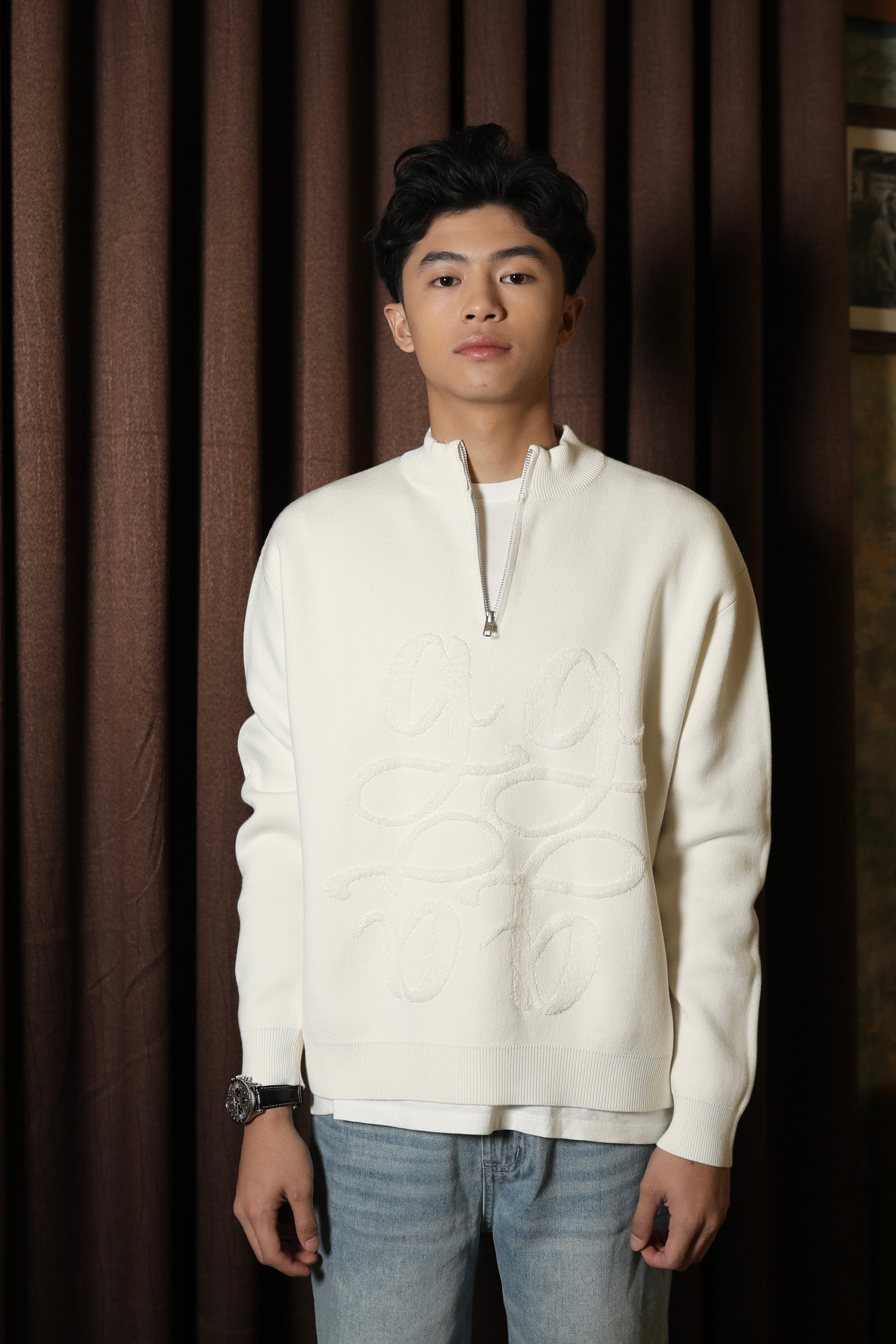GONEGANI MAN - GG Half Zipper Sweater
