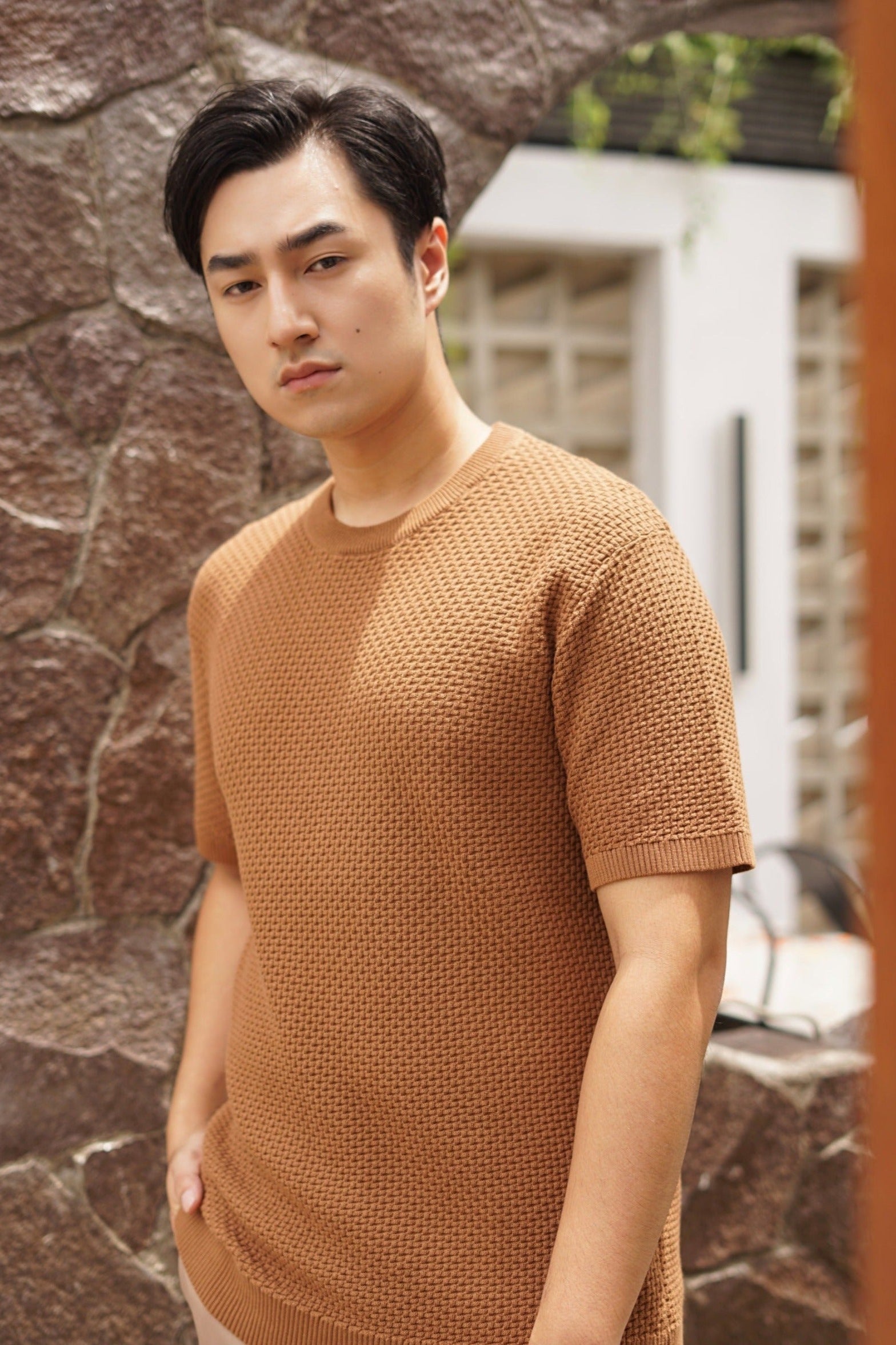 Basic Knit Shirt - Baju Polos Pria Bahan Cotton Knit