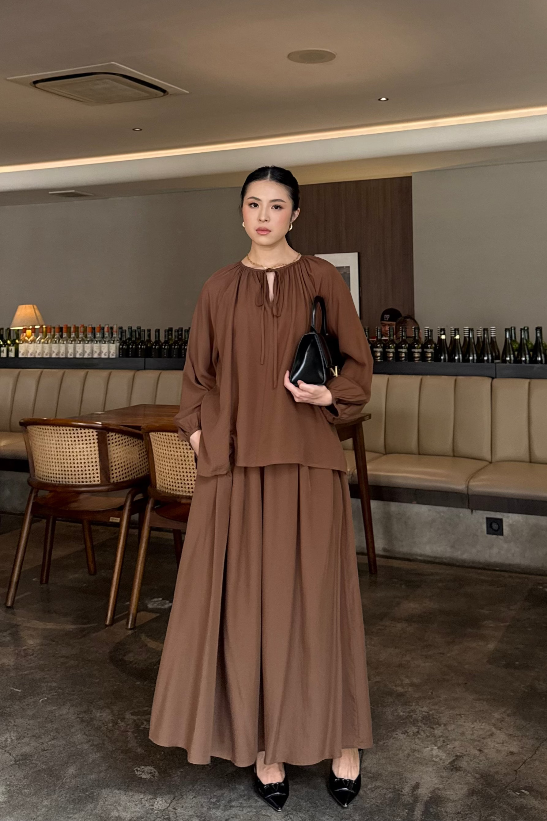 Shojo Set - Setelan Atasan Bawahan Elegan Wanita Bahan Tancel