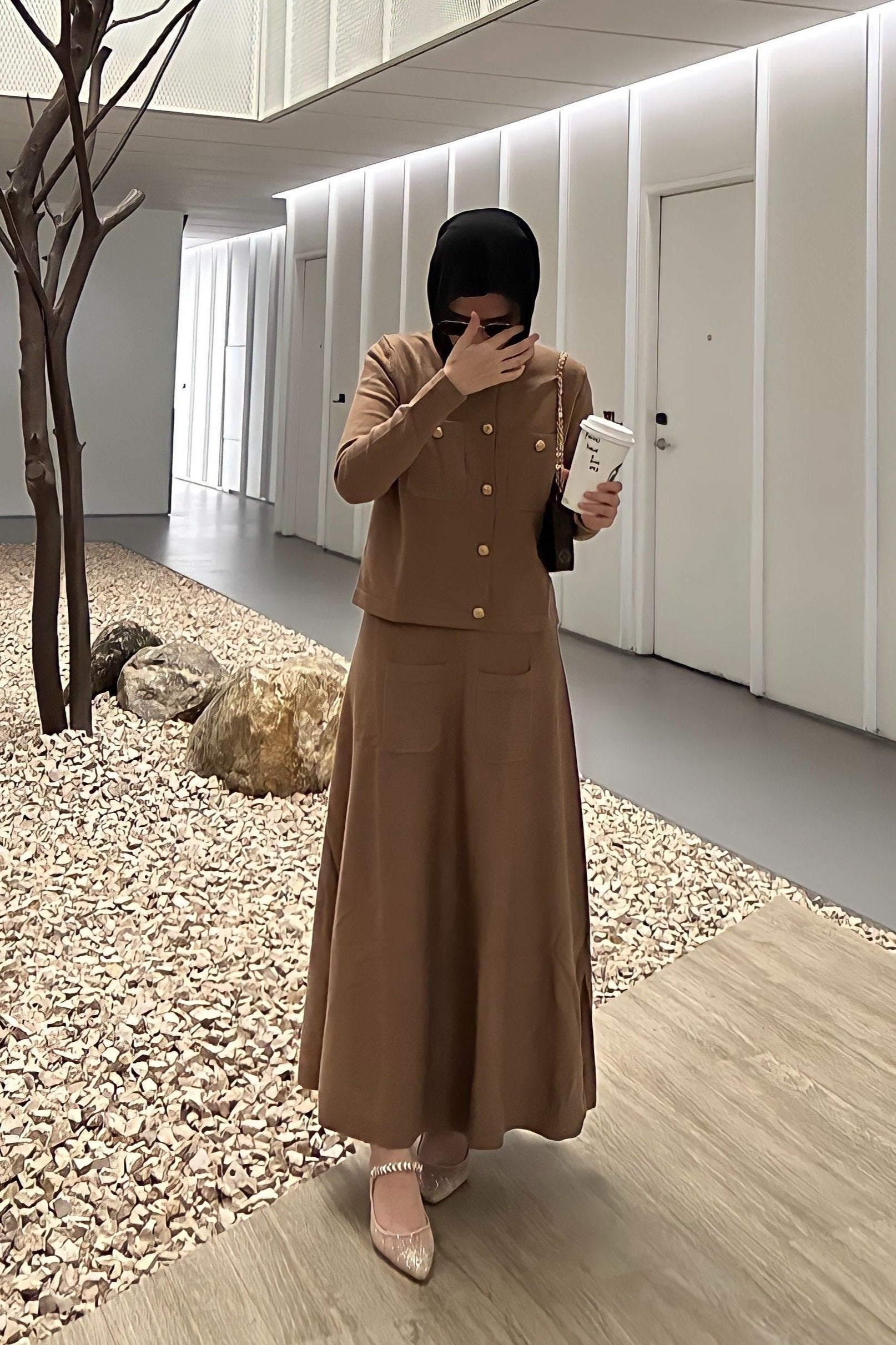 Ima Set Sweater - Brownzen - One Set Atasan Skirt Wanita