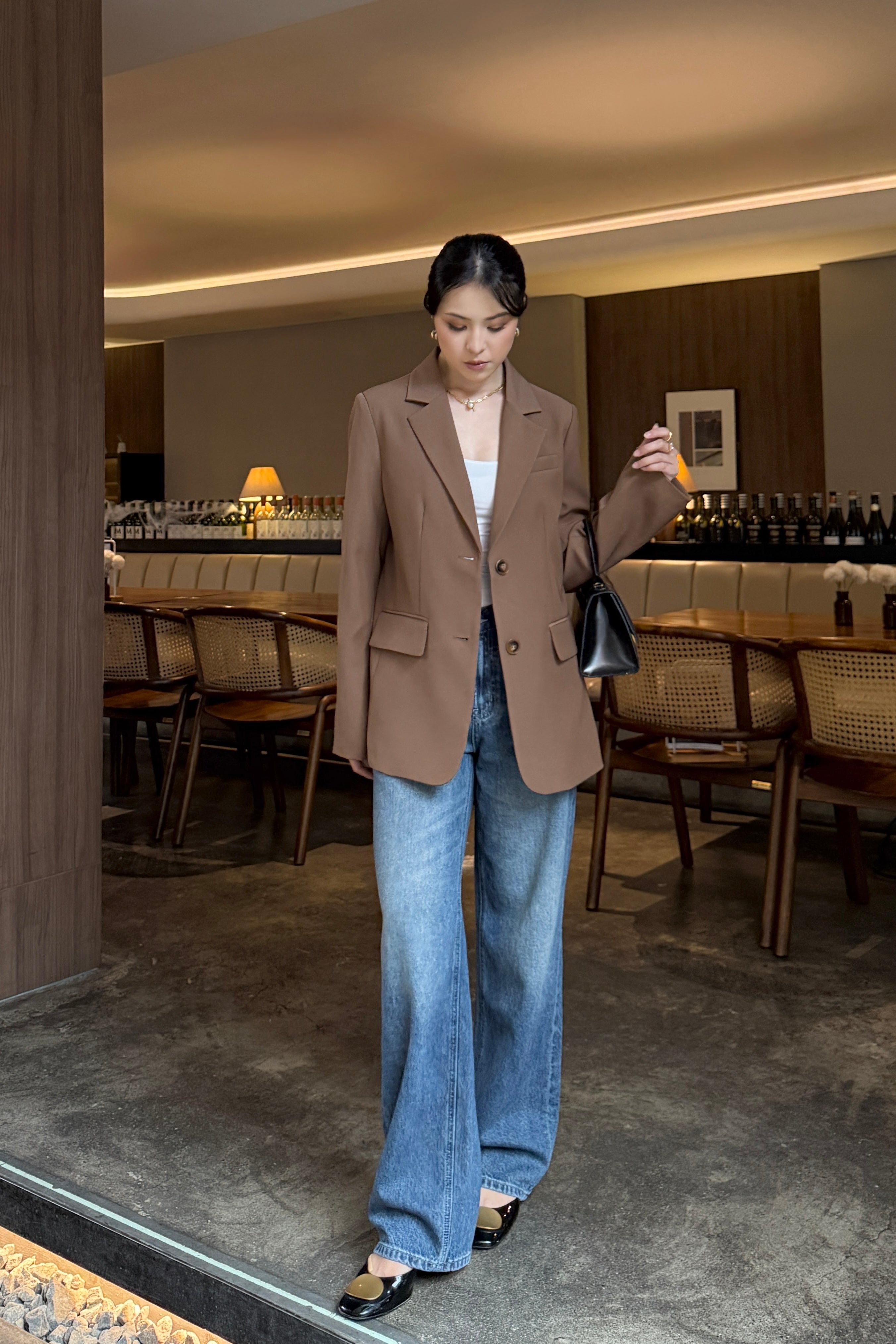 Marc Blazer - Outer Basic Elegant Wanita Bahan Poly Blend Semi Wool