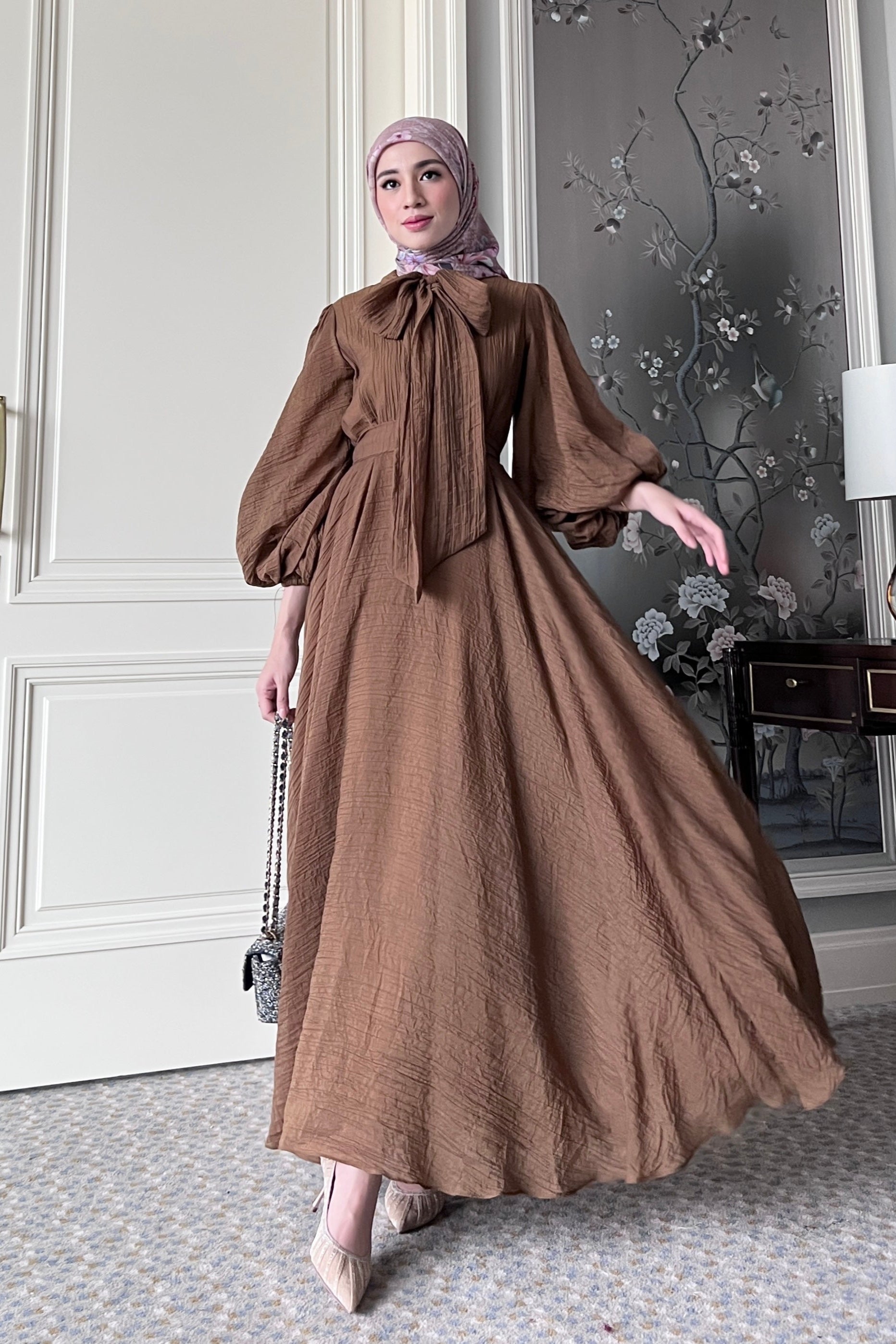 Aesa Dress - Brownzen - Dress Flowly Aksen Pita