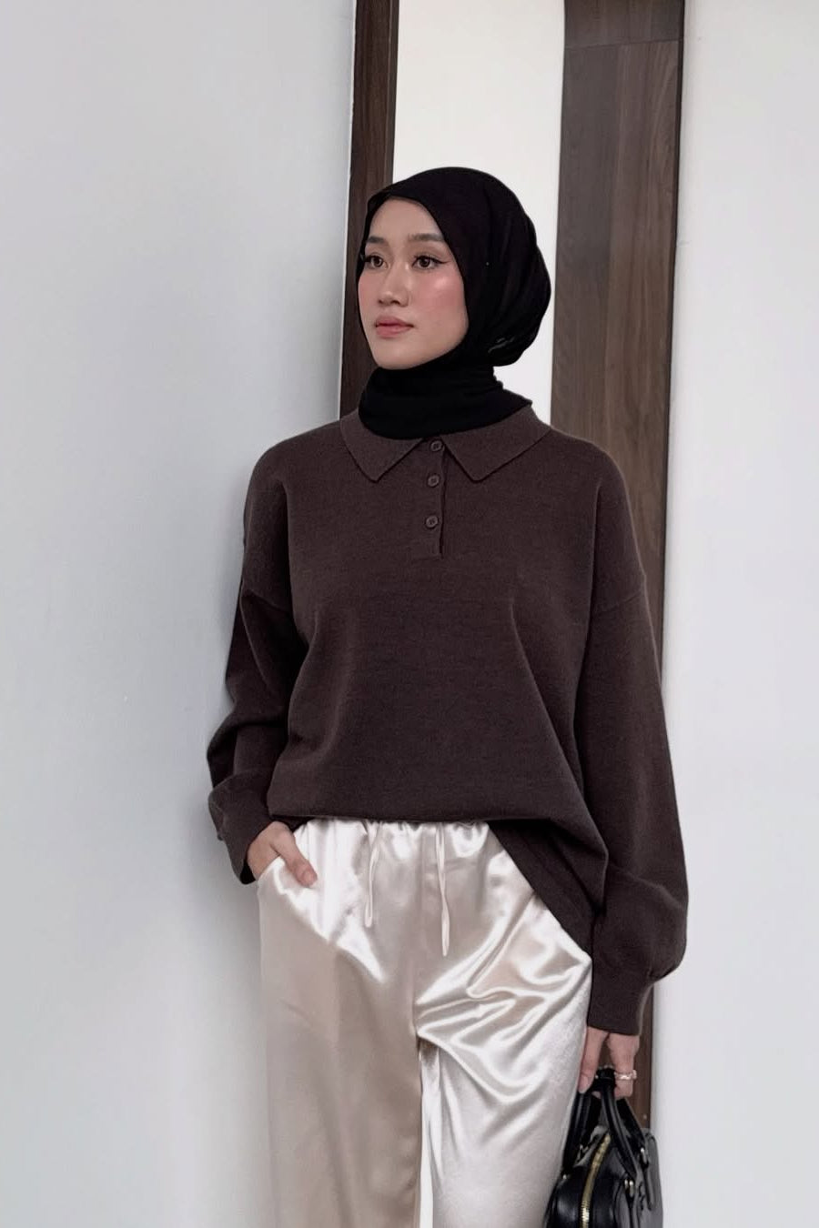Polo Sweater - Sweater Wanita Bahan Wool Acrylic Premium