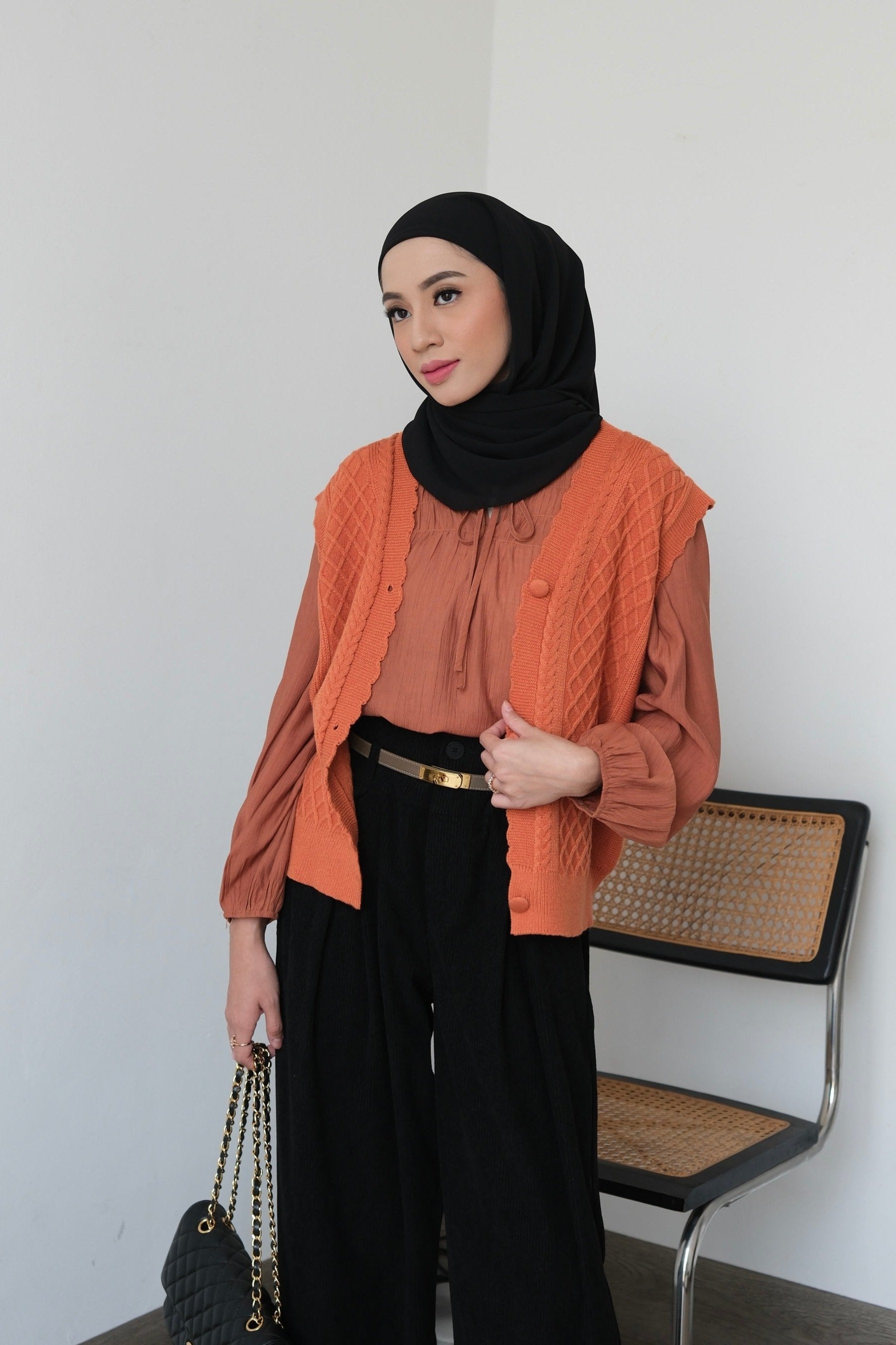Celina Set Vest - Atasan Wanita Vest Knit dan Blouse