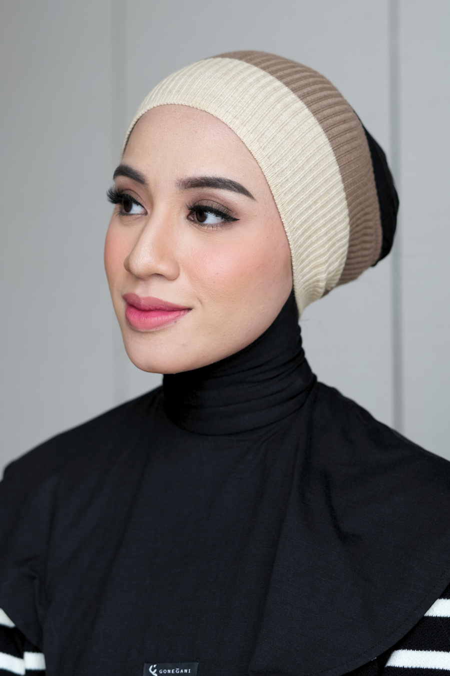 Bandana Rajut - Bandana Bahan Knit Wanita Dua Warna