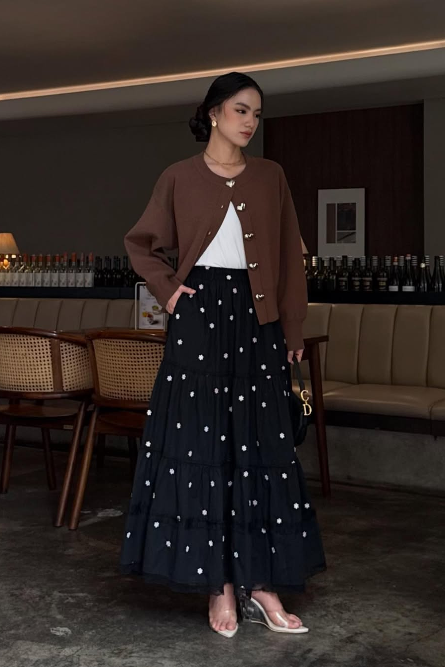 Daisy Skirt - Bawahan Wanita Basic Bercorak Bahan Cotton with Embroidery HQ