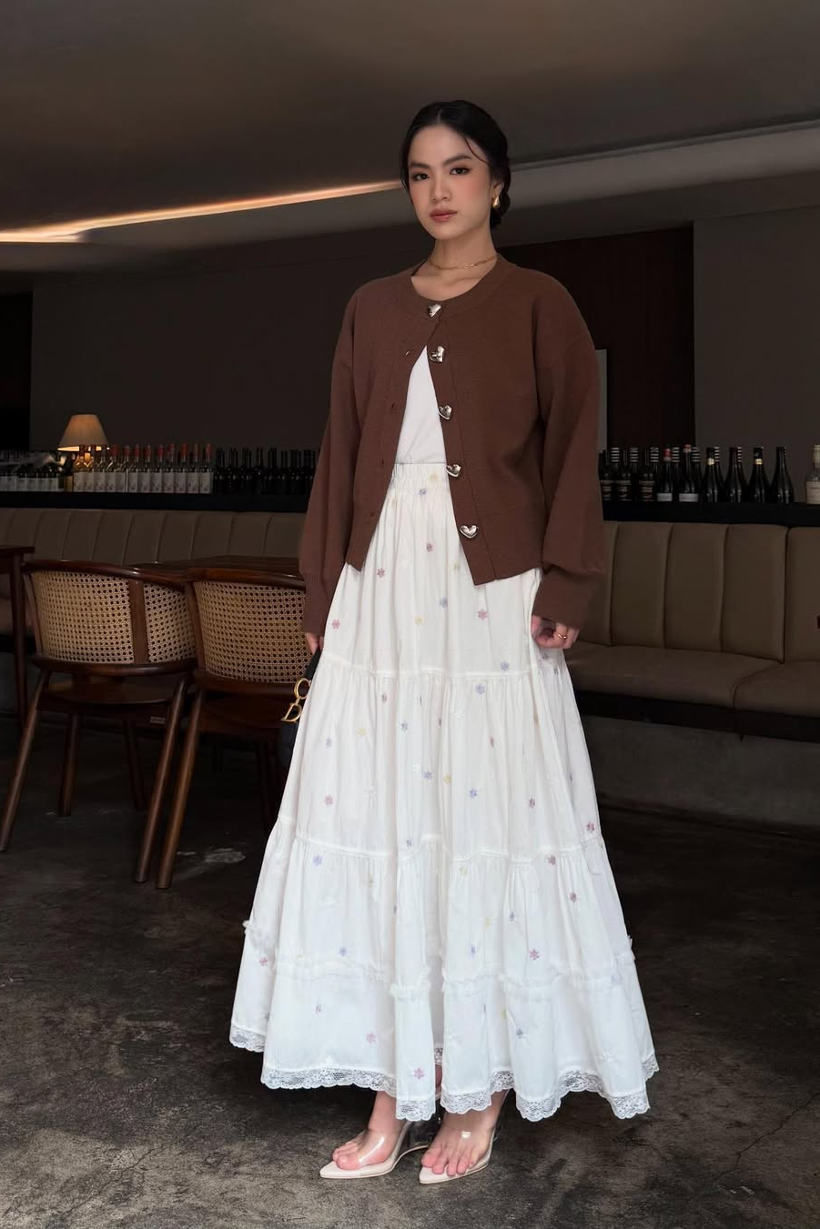 Daisy Skirt - Bawahan Wanita Basic Bercorak Bahan Cotton with Embroidery HQ