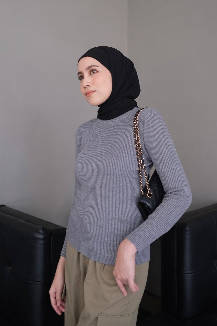 Inner Knit Plain - Dalaman Atasan Wanita Bahan Rajut