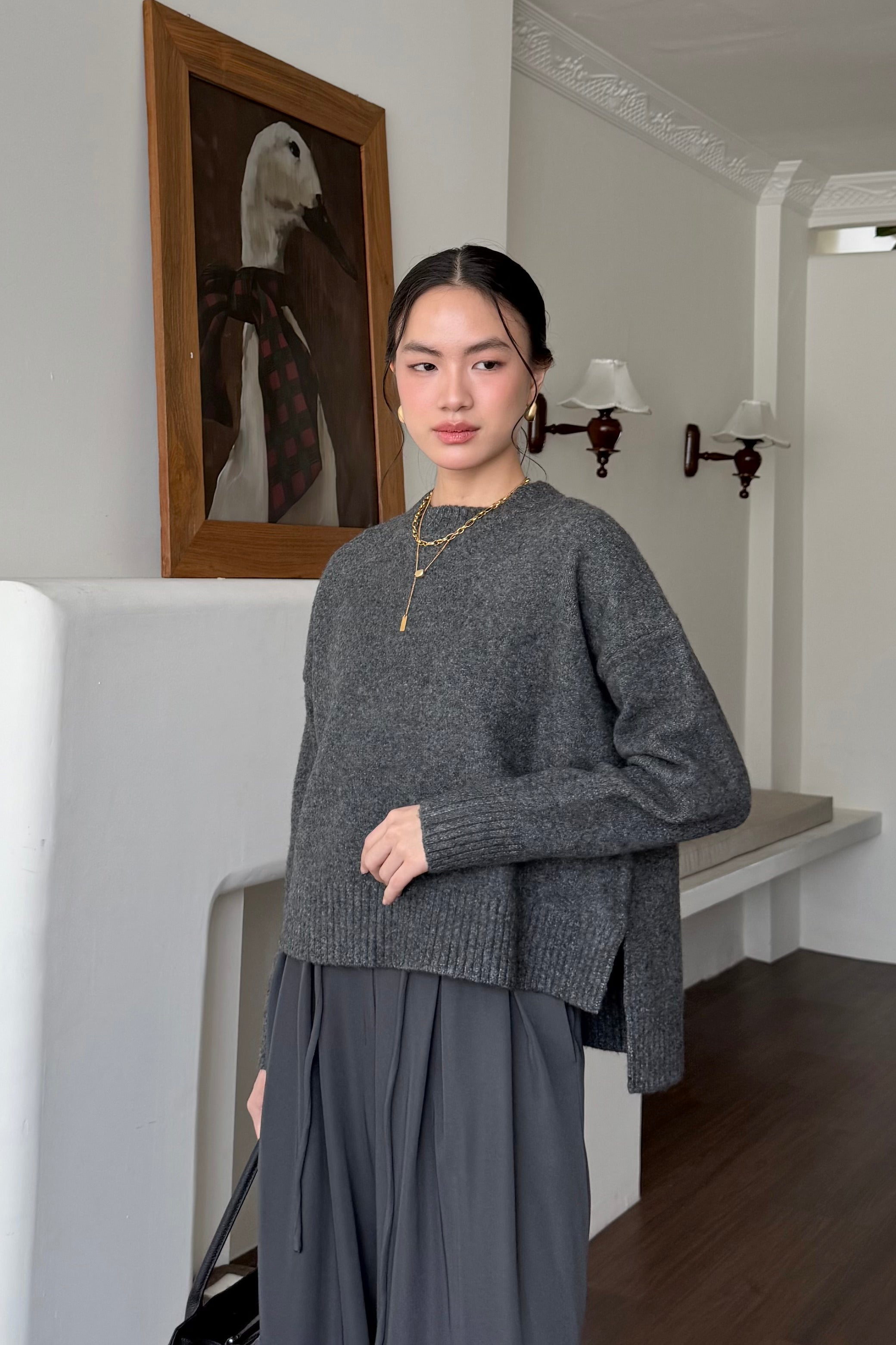 Meow Slit Sweater - Sweater Wanita Bahan Wool Original Premium