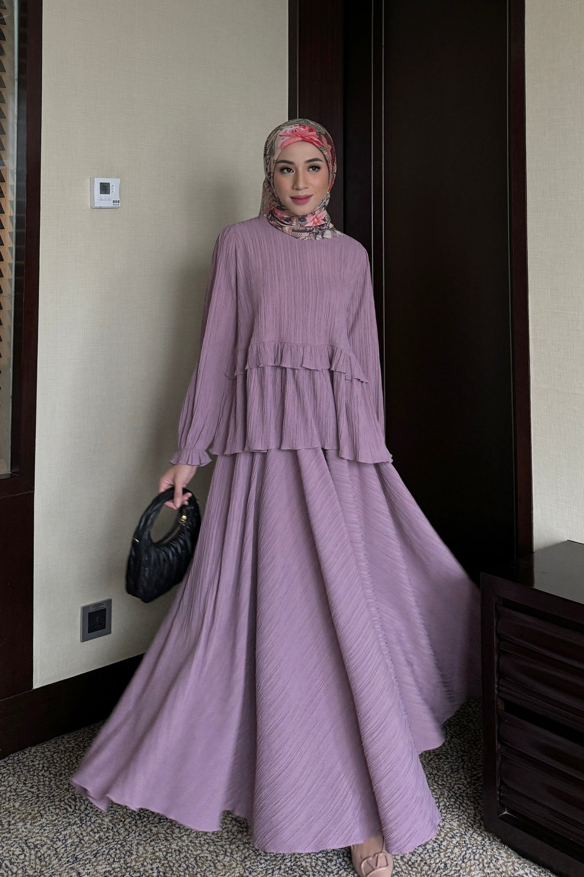Gadis Set - Dusty Purple - One Set Blouse Rok Wanita ST1460220