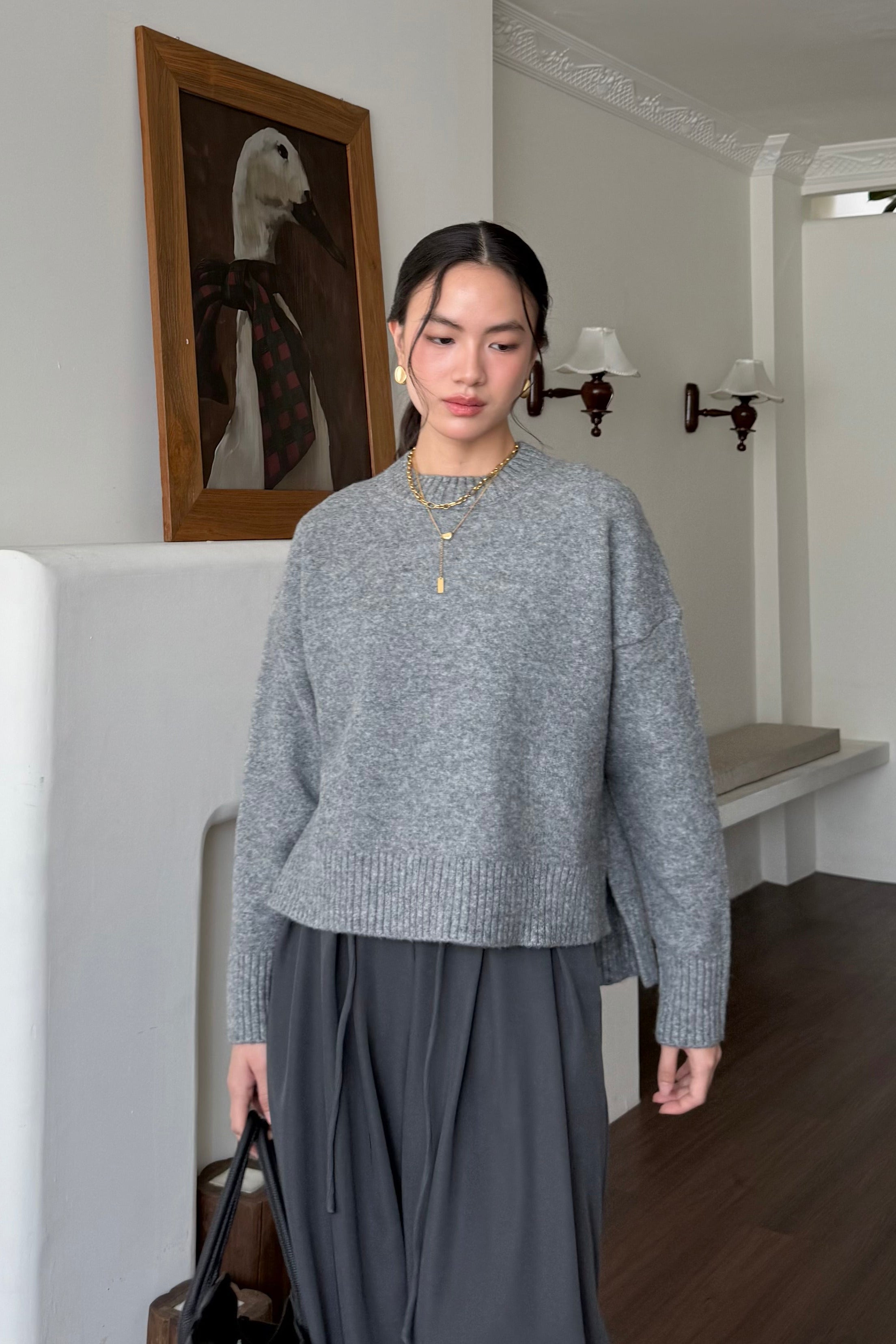 Meow Slit Sweater - Sweater Wanita Bahan Wool Original Premium