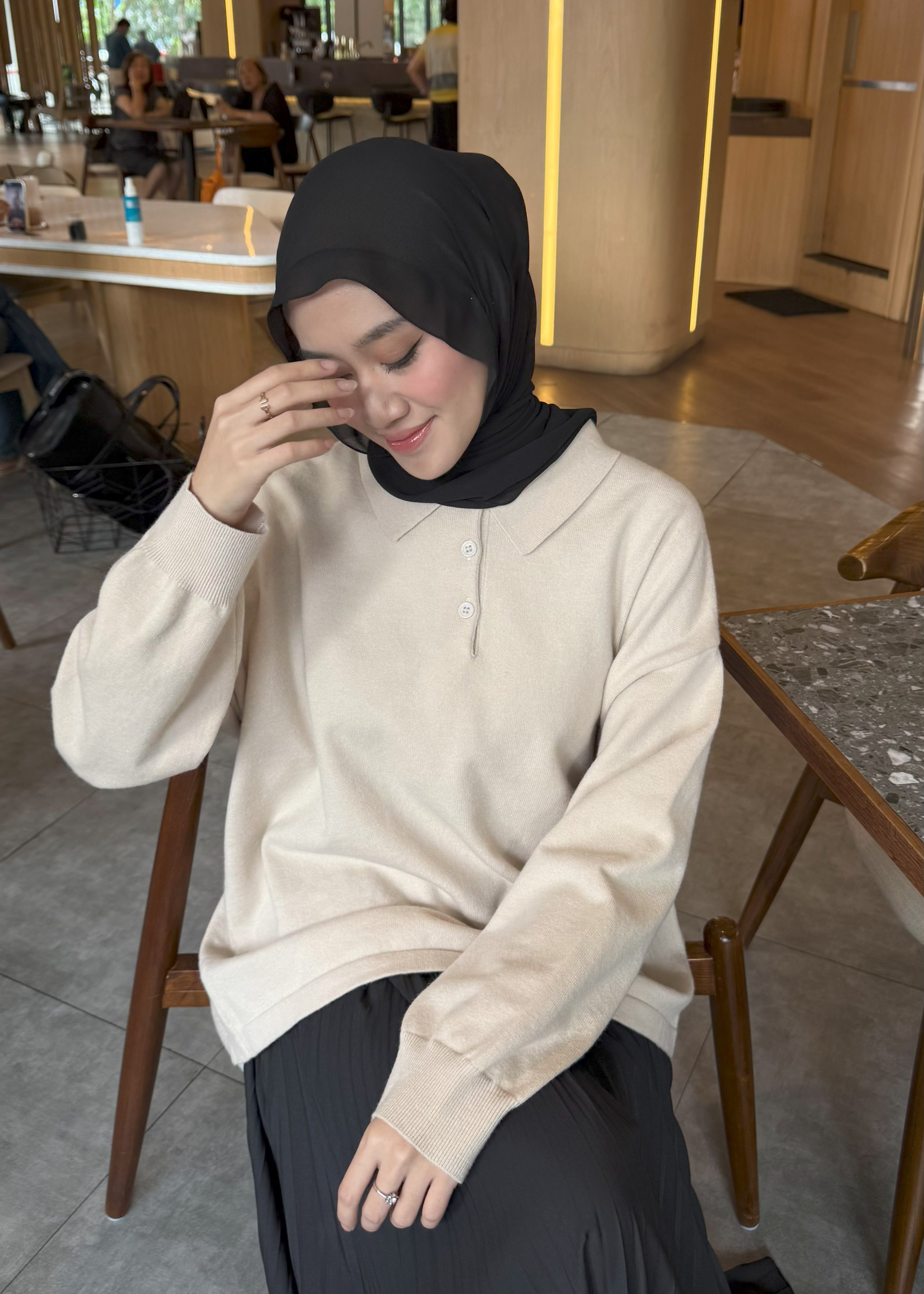 Polo Sweater - Sweater Wanita Bahan Wool Acrylic Premium