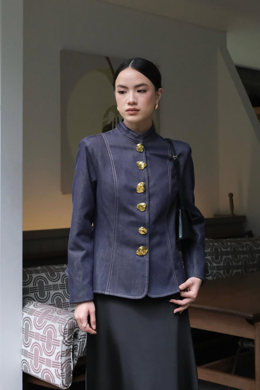 Oriental Top - Atasan Wanita Kerah Shanghai Gaya Modern & Elegan