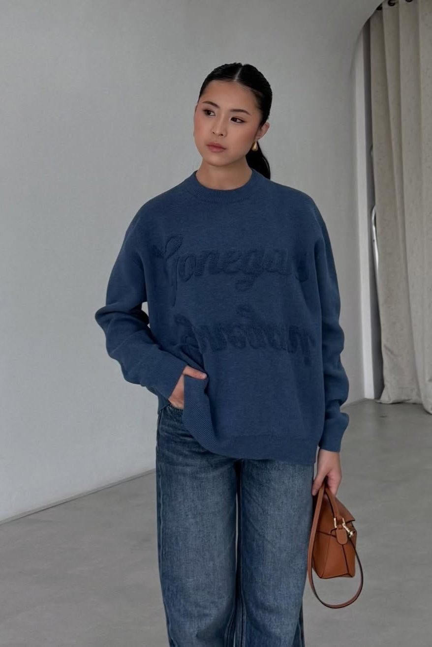 Boxy Sweater - Sweater Unisex Bahan Cotton Knit Premium
