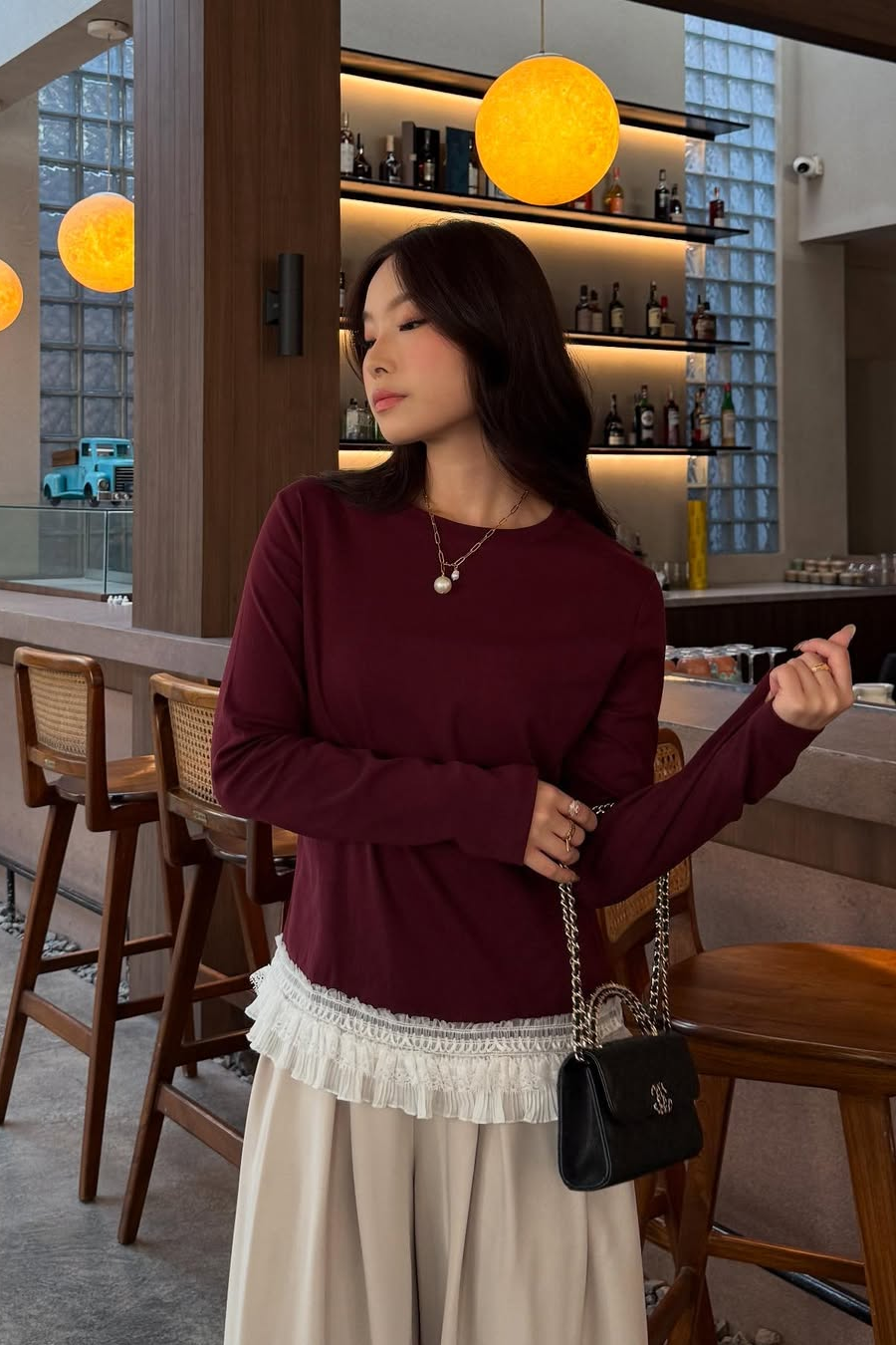 Itzy T-shirt - Atasan Wanita Ruffle Bahan Cotton Stretch Premium