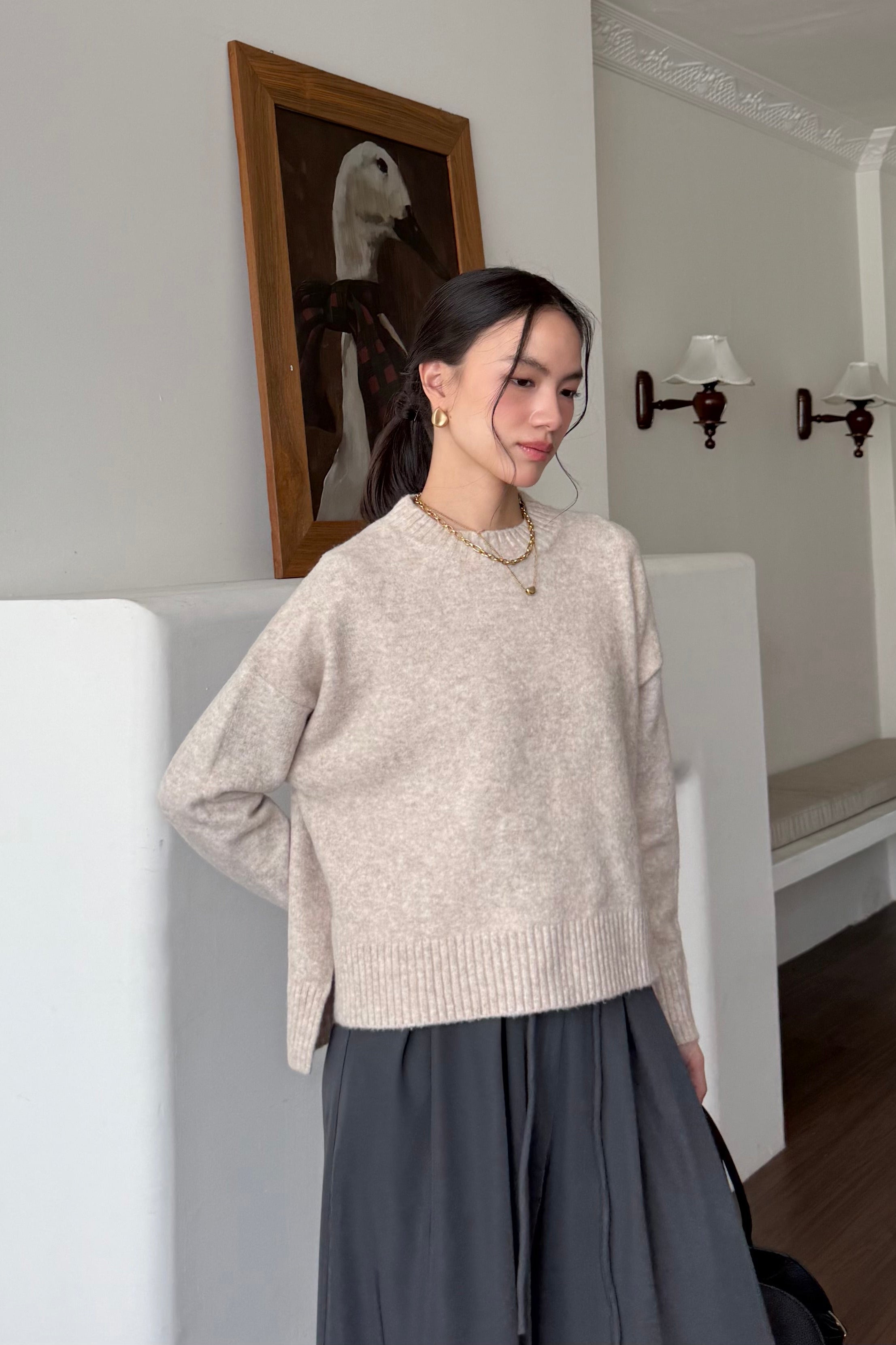 Meow Slit Sweater - Sweater Wanita Bahan Wool Original Premium