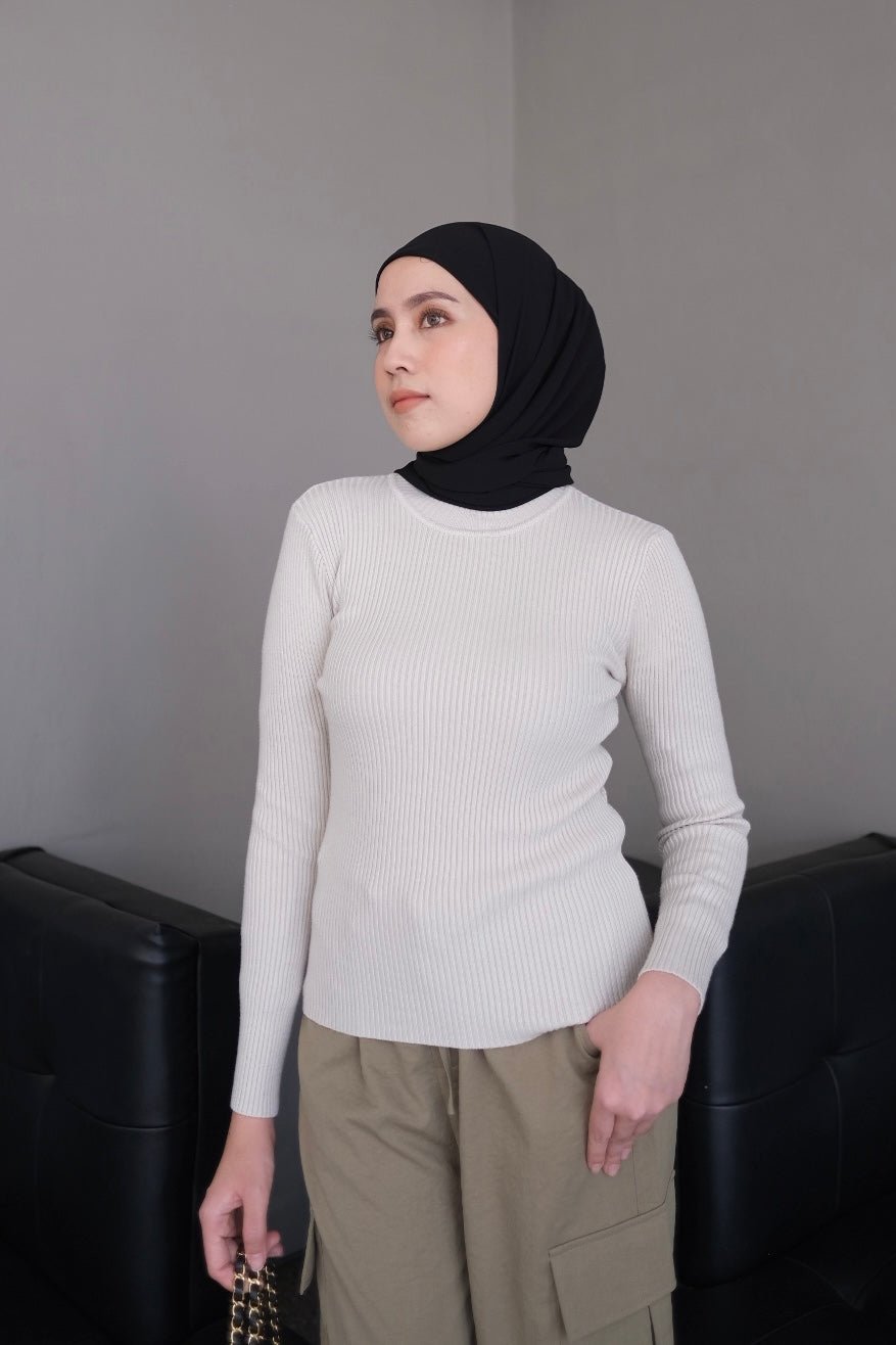 Inner Knit Plain - Dalaman Atasan Wanita Bahan Rajut