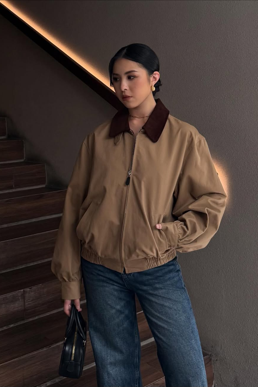 Loe Jacket - Atasan Wanita Berkerah Trendy Bahan Cotton Drill