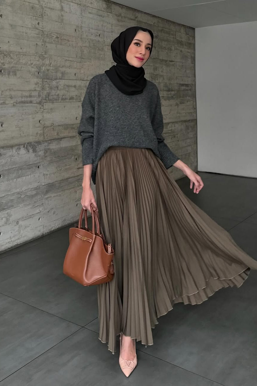 Atala Basic Skirt - Rok Plisket Maxi Polos