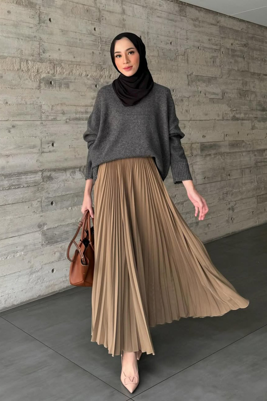 Atala Basic Skirt - Rok Plisket Maxi Polos