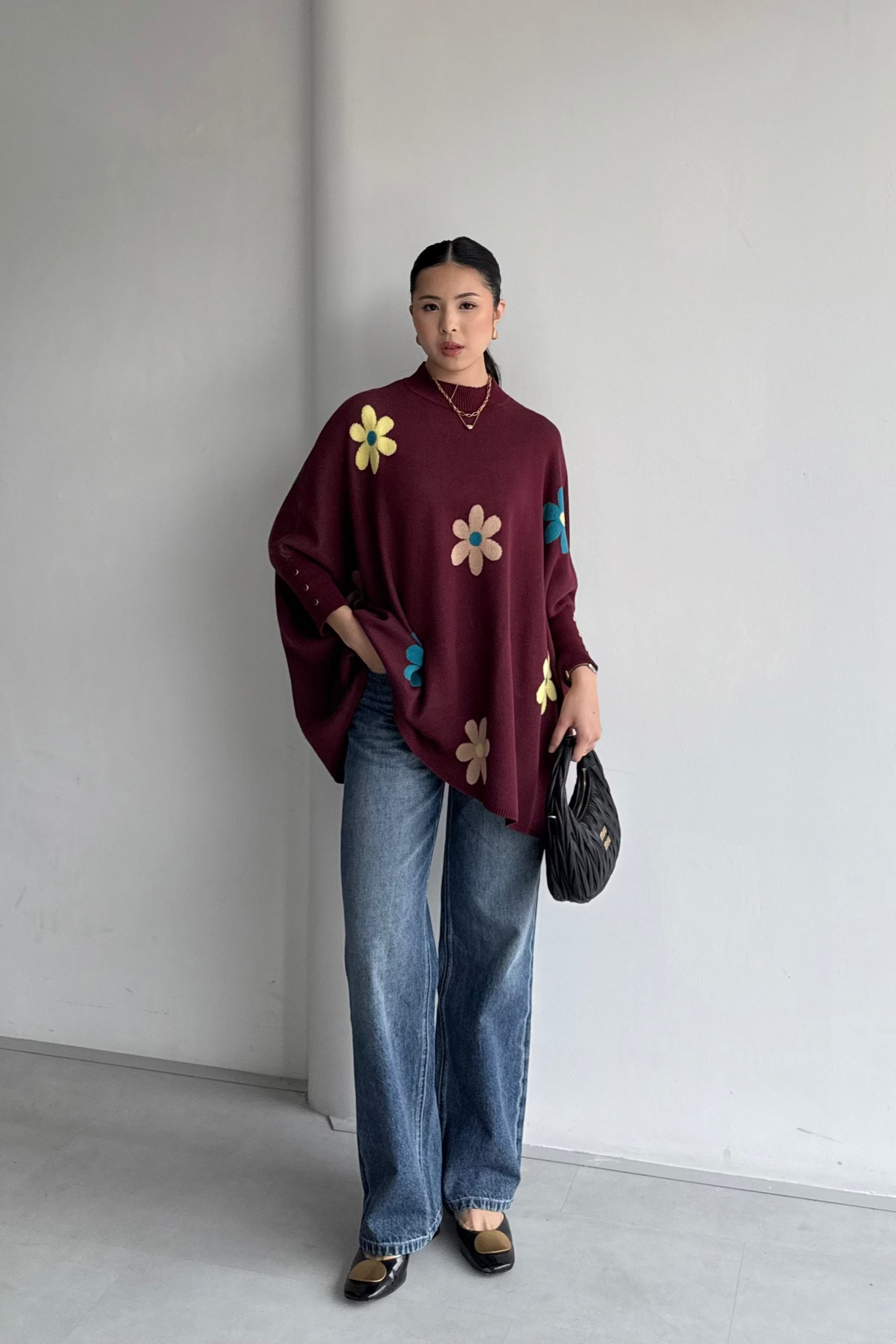 Kate Blossom Sweater - Sweater Wanita Motif Bunga