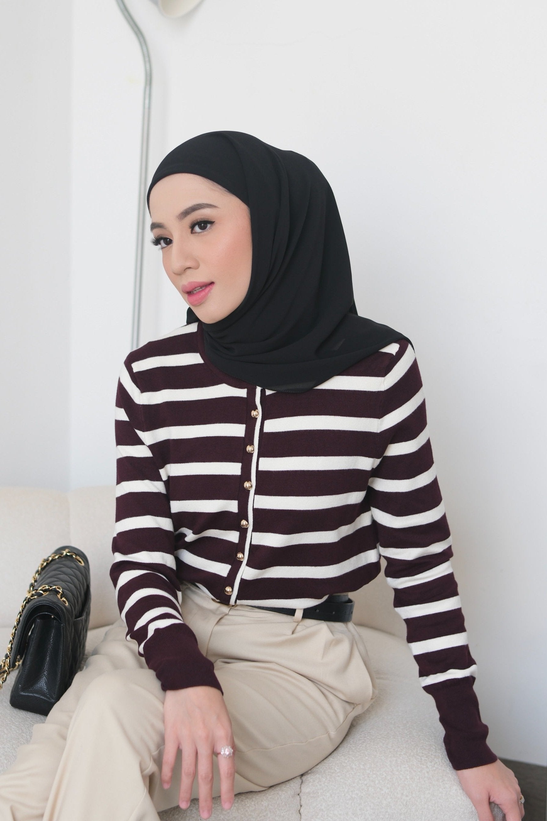 Zoya Sweater - Maroon - Sweater Soft Knit Premium Busui Friendly - KW1350470