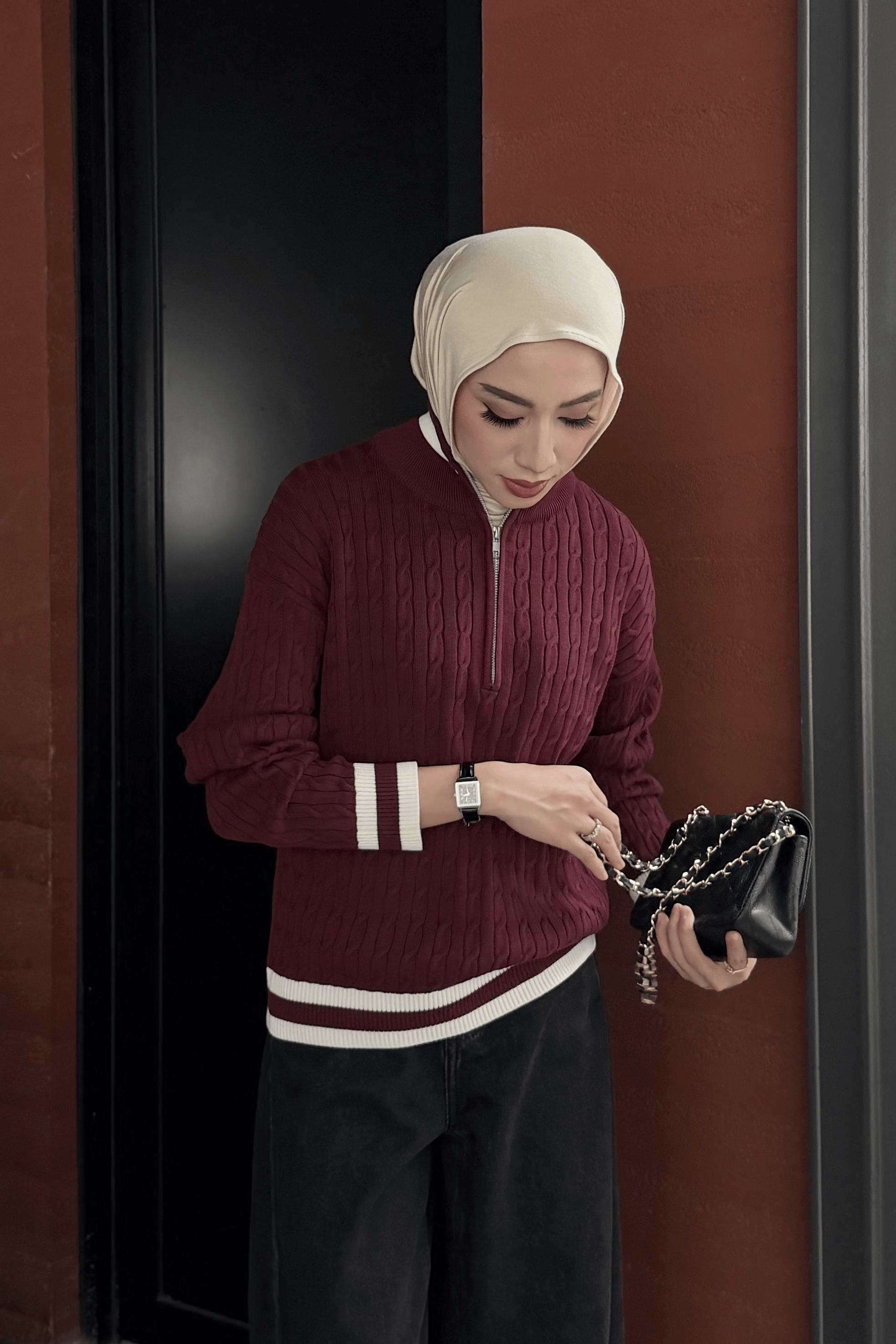 Allow Sweater Jacket - Outerwear Knitwear Zipper Gaya Minimalis Modern