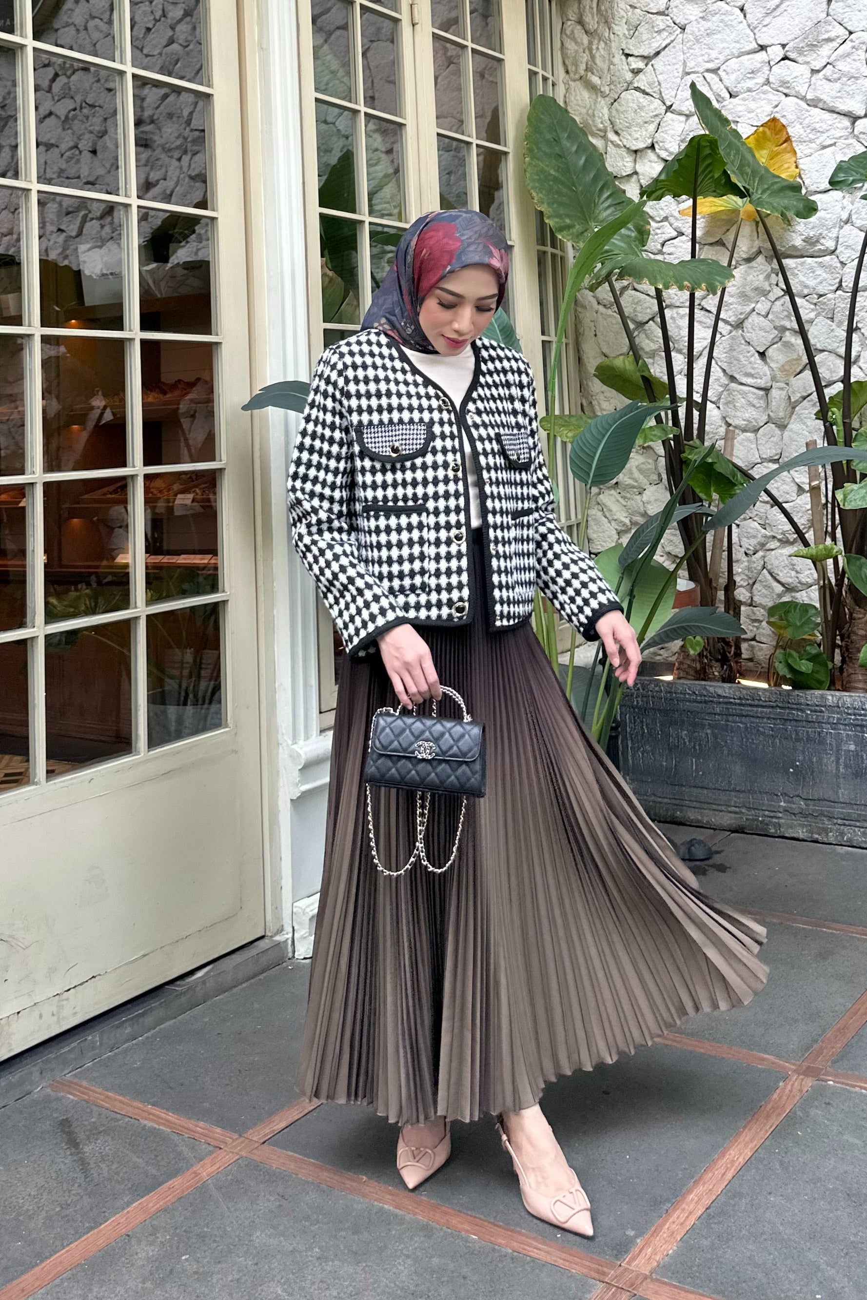 Atala Skirt - Rok Plisket Maxi Motif Gradasi