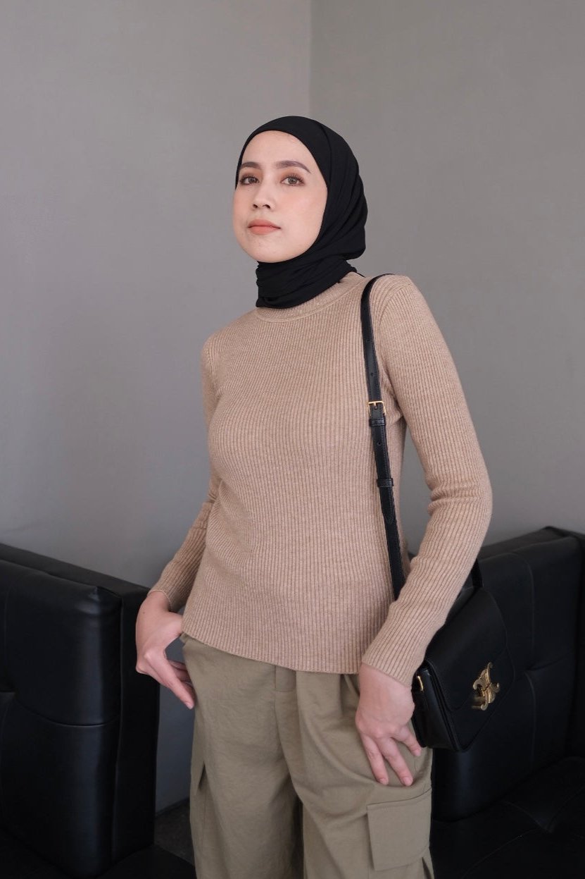 Inner Knit Plain - Dalaman Atasan Wanita Bahan Rajut