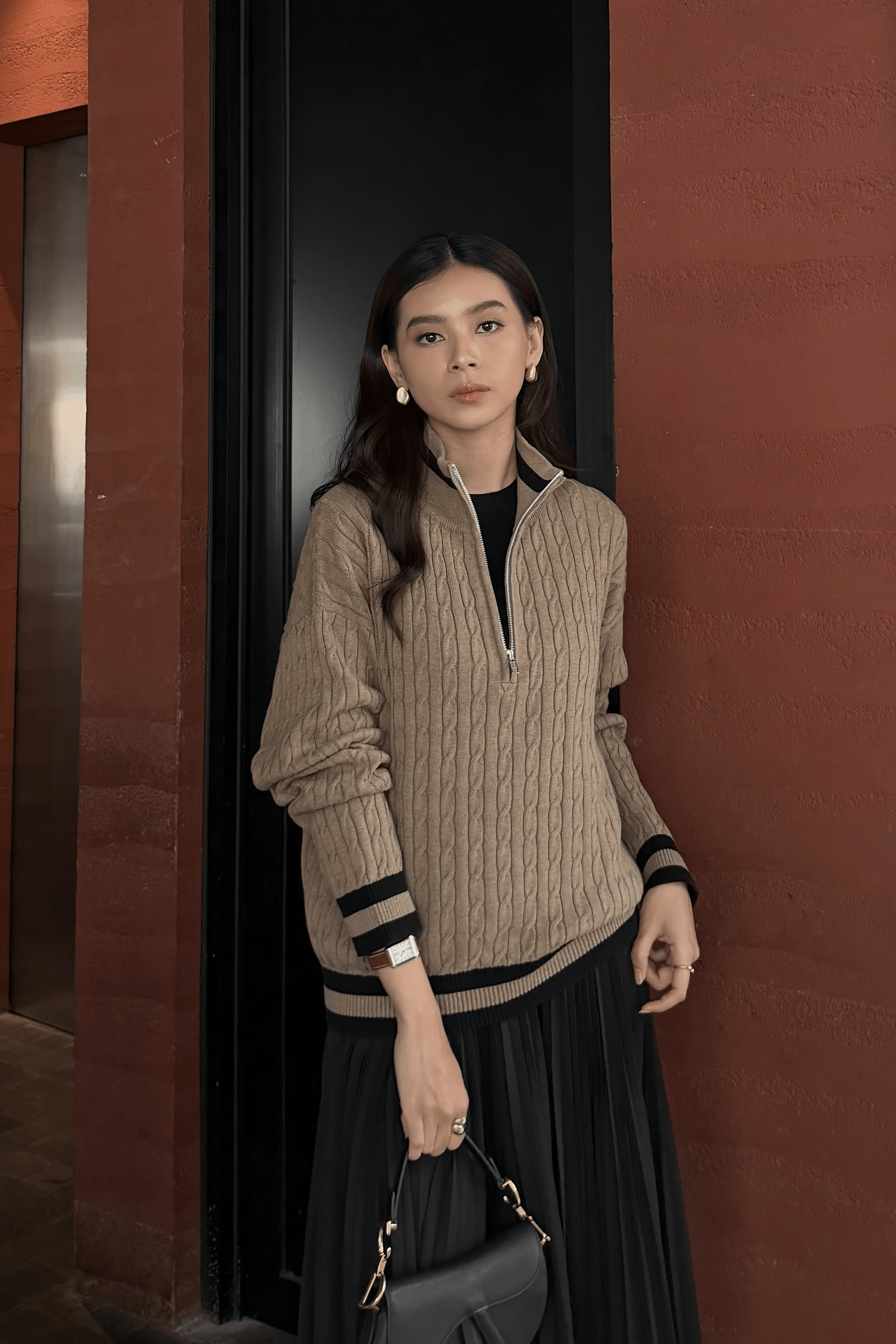 Allow Sweater Jacket - Outerwear Knitwear Zipper Gaya Minimalis Modern