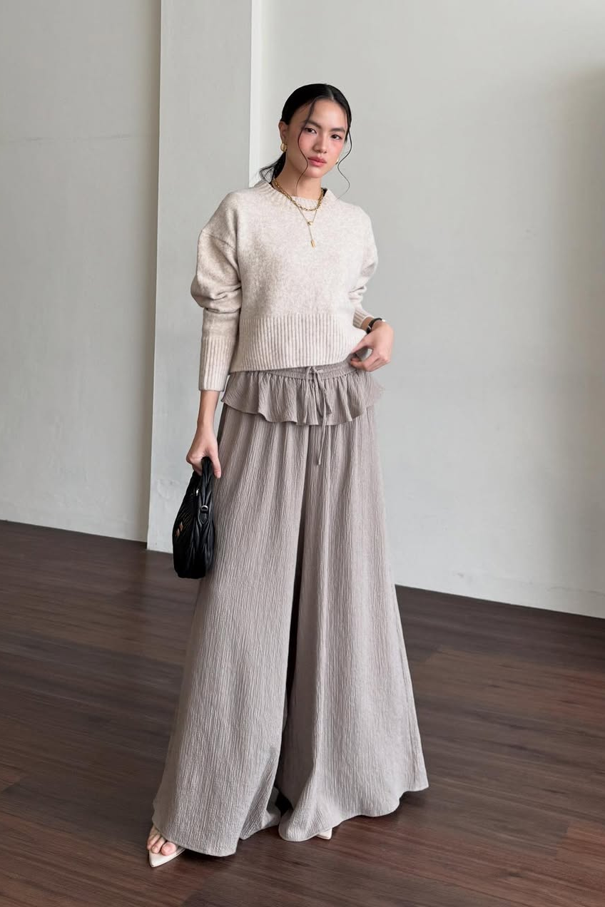 Nari Ruffle Cullote - Cullote Wanita Bahan Crinkle