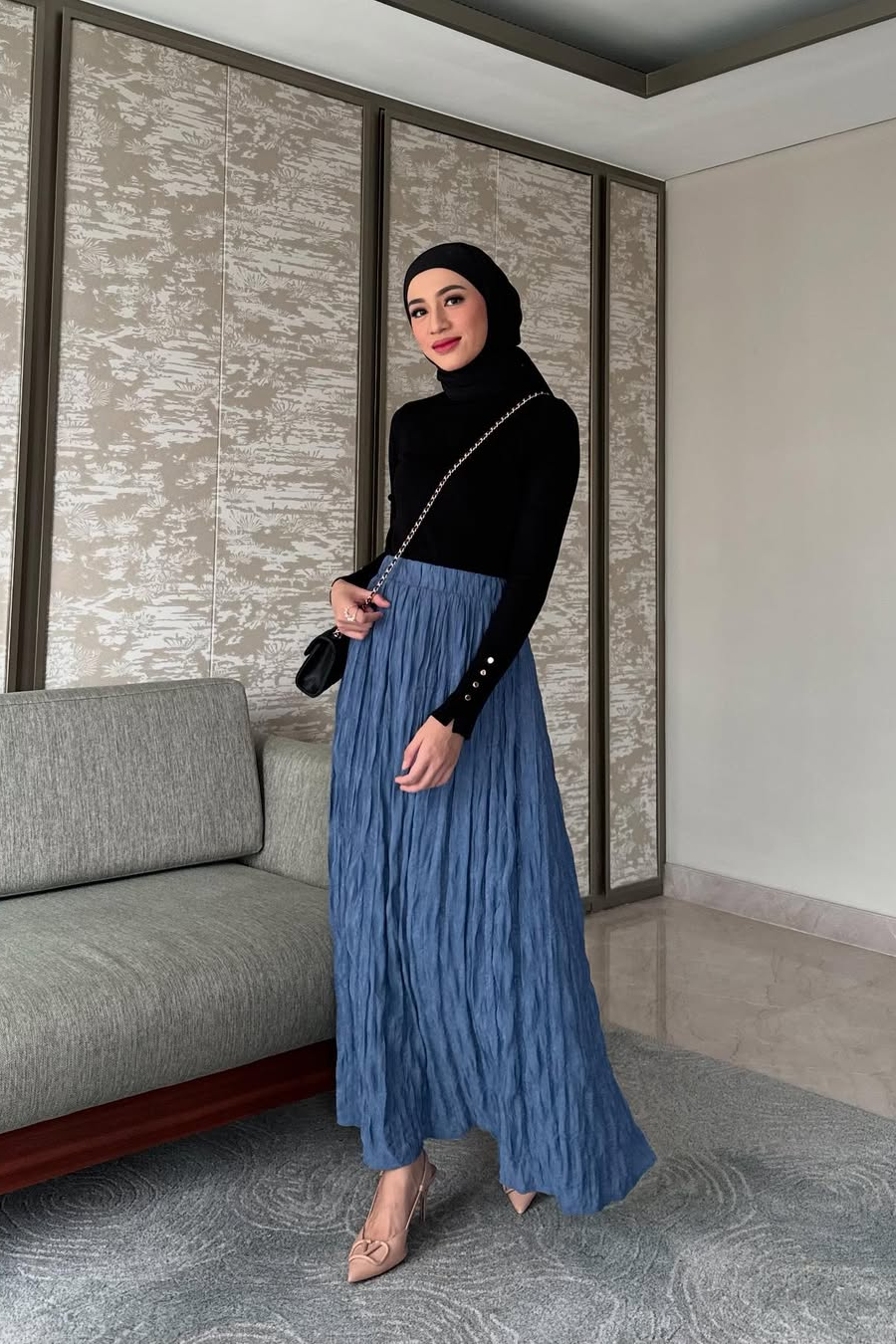 Noor Skirt - Rok Panjang Flowy Wanita Bahan Crepe Premium