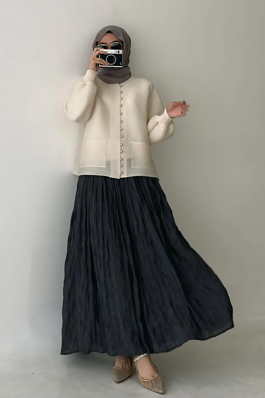 Noor Skirt - Rok Panjang Flowy Wanita Bahan Crepe Premium