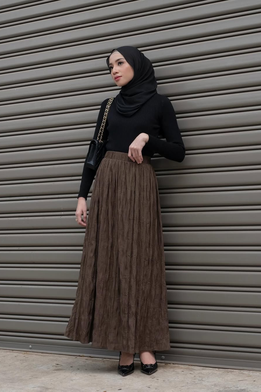 Noor Skirt - Rok Panjang Flowy Wanita Bahan Crepe Premium