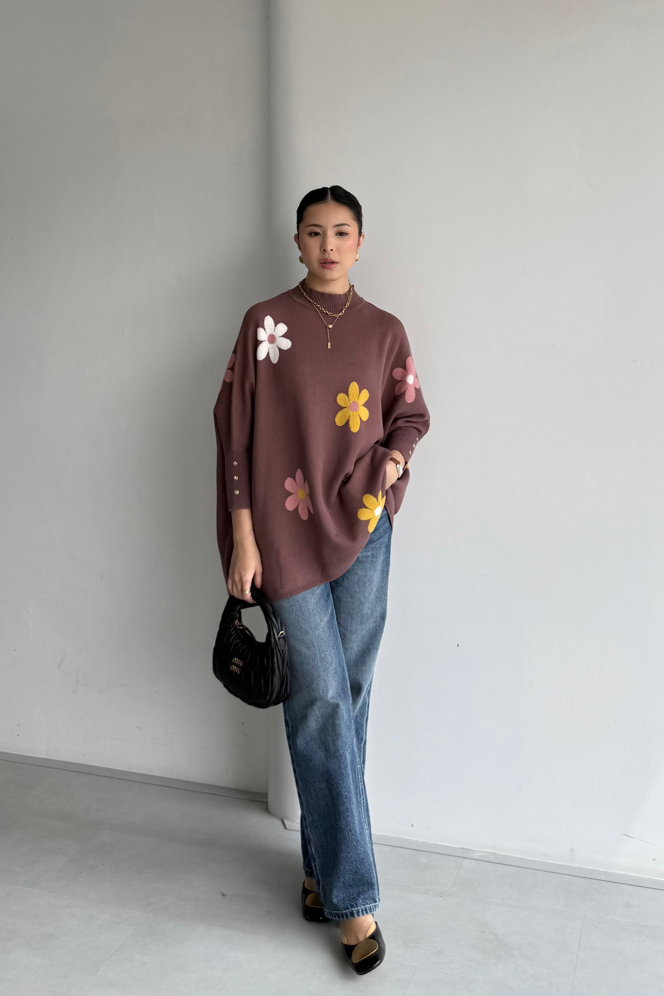 Kate Blossom Sweater - Sweater Wanita Motif Bunga