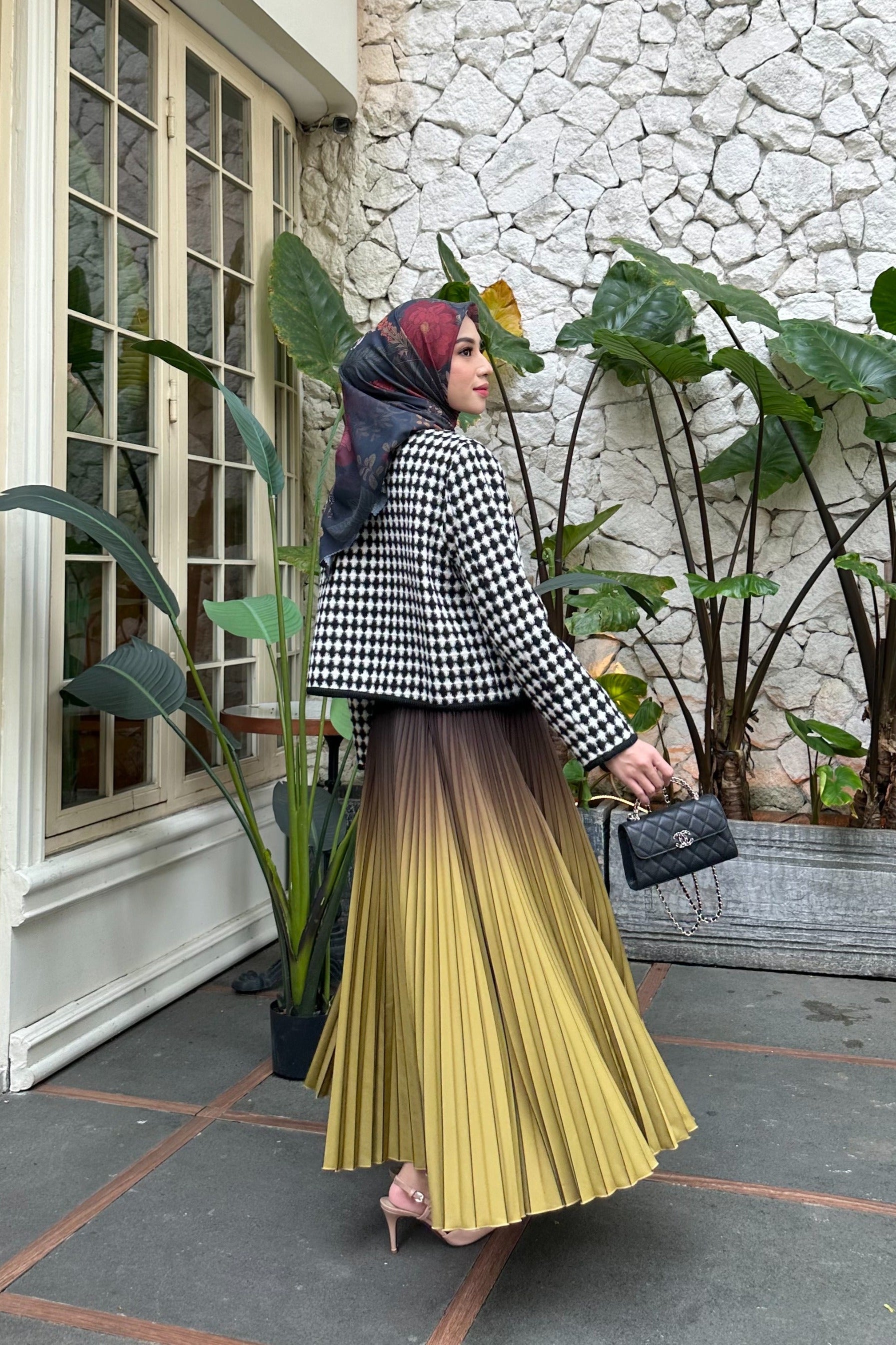 Atala Skirt - Rok Plisket Maxi Motif Gradasi